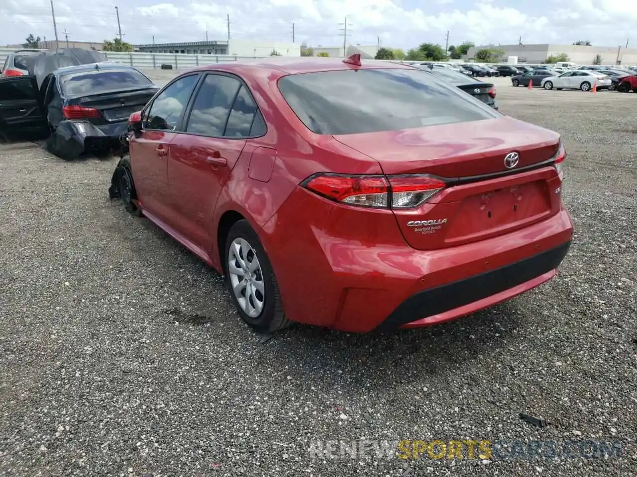 3 Photograph of a damaged car JTDEPRAE6LJ083951 TOYOTA COROLLA 2020