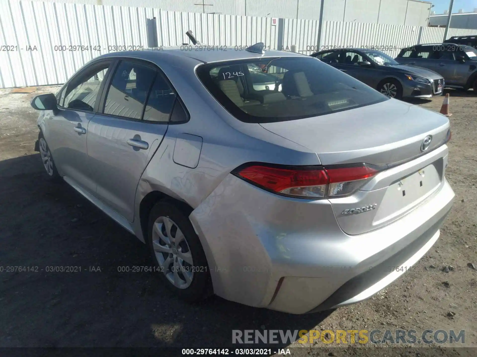 3 Photograph of a damaged car JTDEPRAE6LJ084291 TOYOTA COROLLA 2020