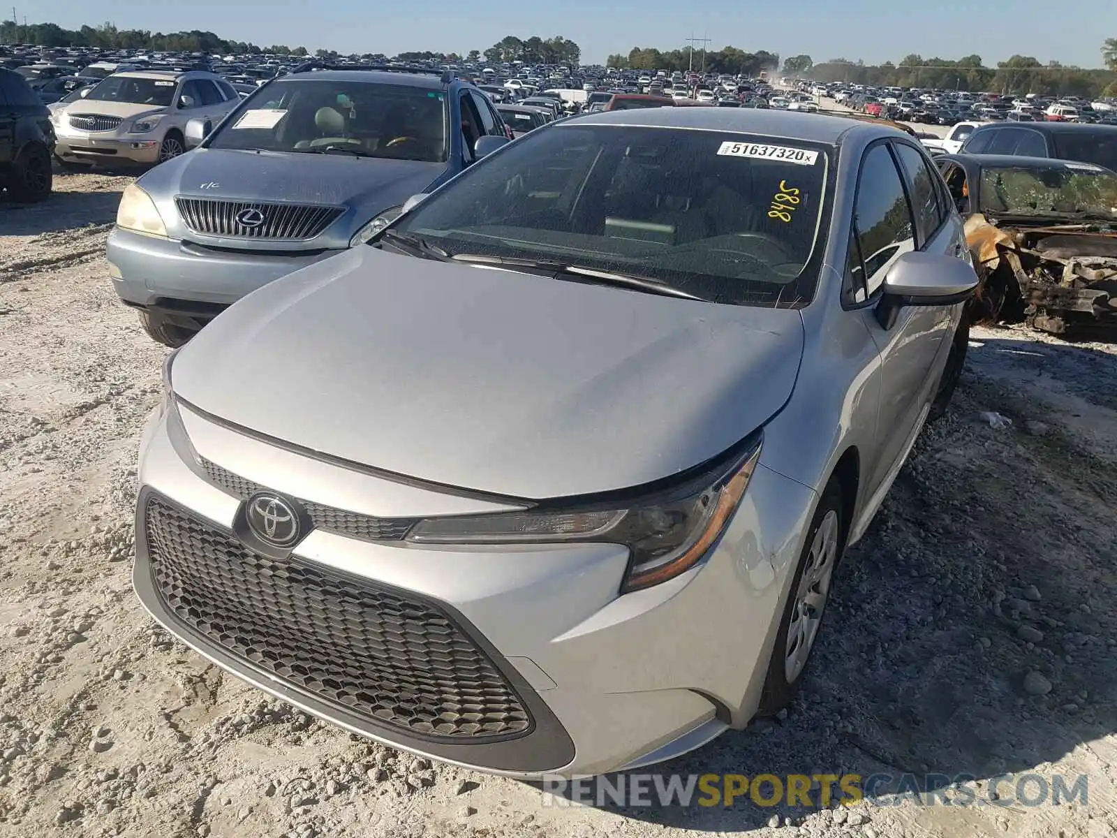 2 Photograph of a damaged car JTDEPRAE6LJ088485 TOYOTA COROLLA 2020