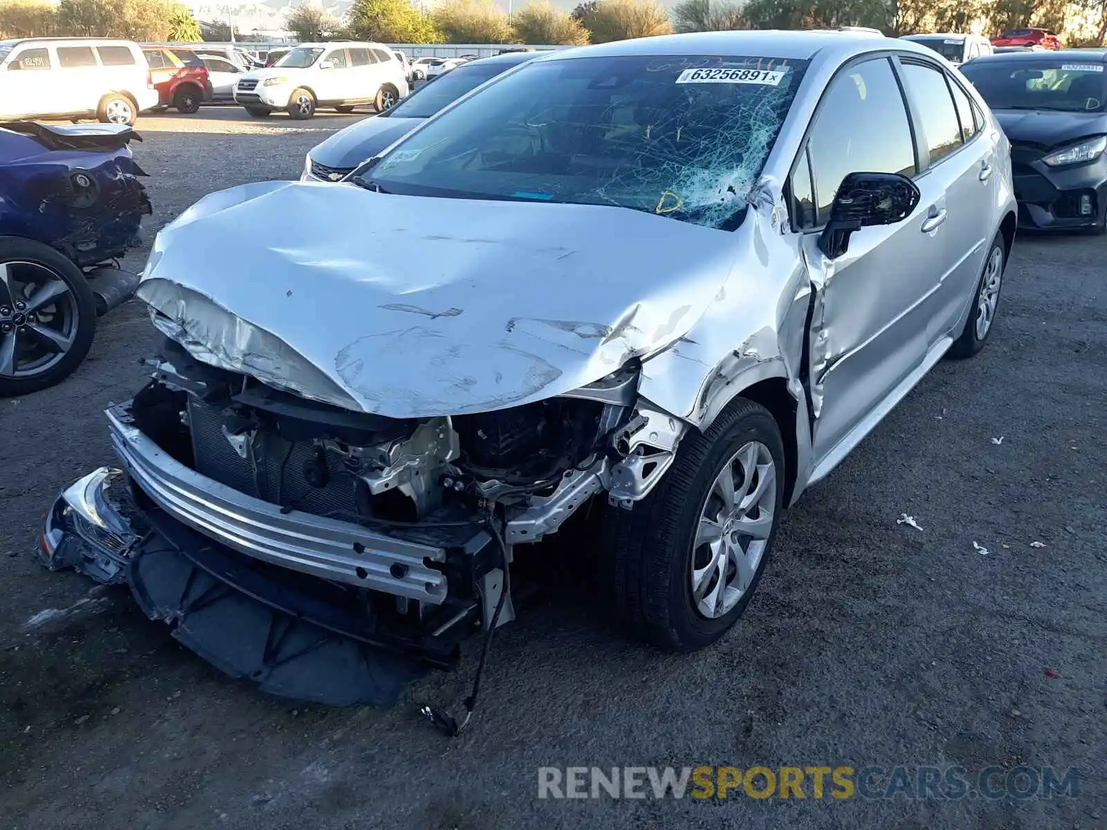 2 Photograph of a damaged car JTDEPRAE6LJ091449 TOYOTA COROLLA 2020