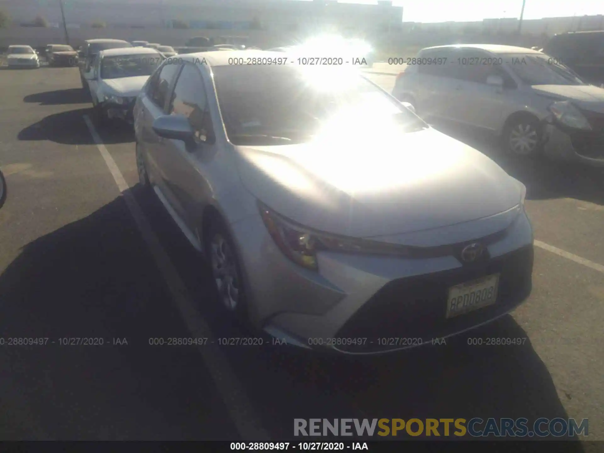 1 Photograph of a damaged car JTDEPRAE6LJ091550 TOYOTA COROLLA 2020