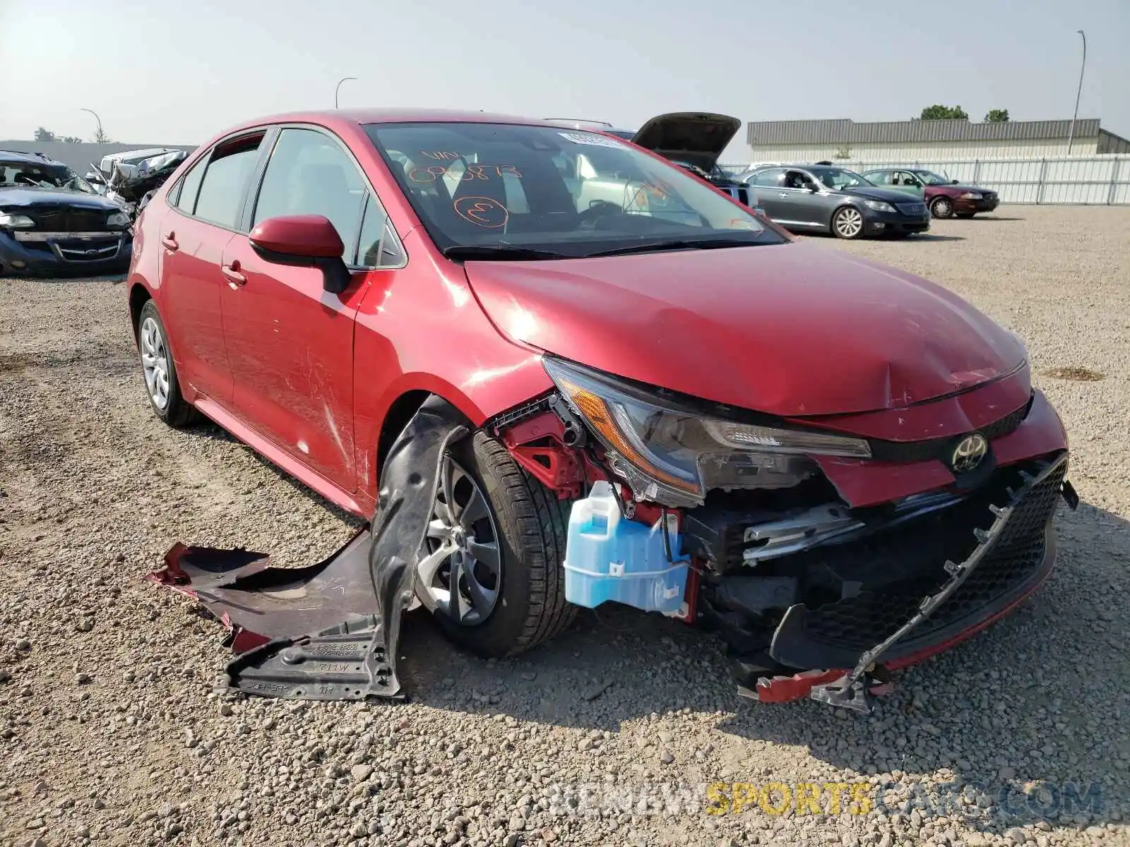 1 Photograph of a damaged car JTDEPRAE6LJ095873 TOYOTA COROLLA 2020