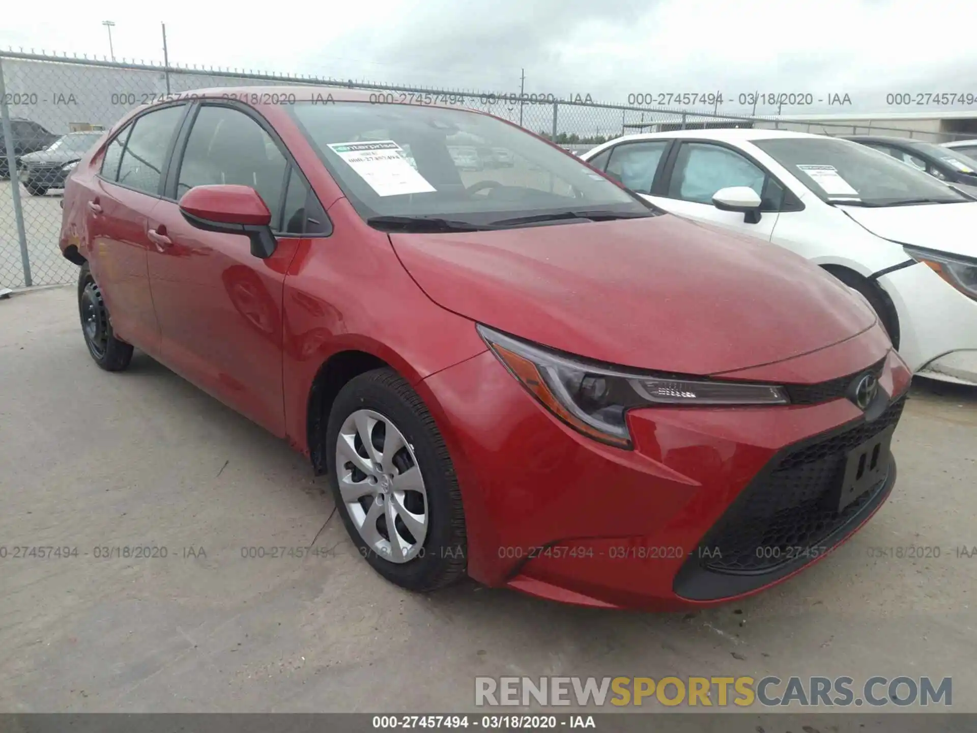 1 Photograph of a damaged car JTDEPRAE6LJ096229 TOYOTA COROLLA 2020