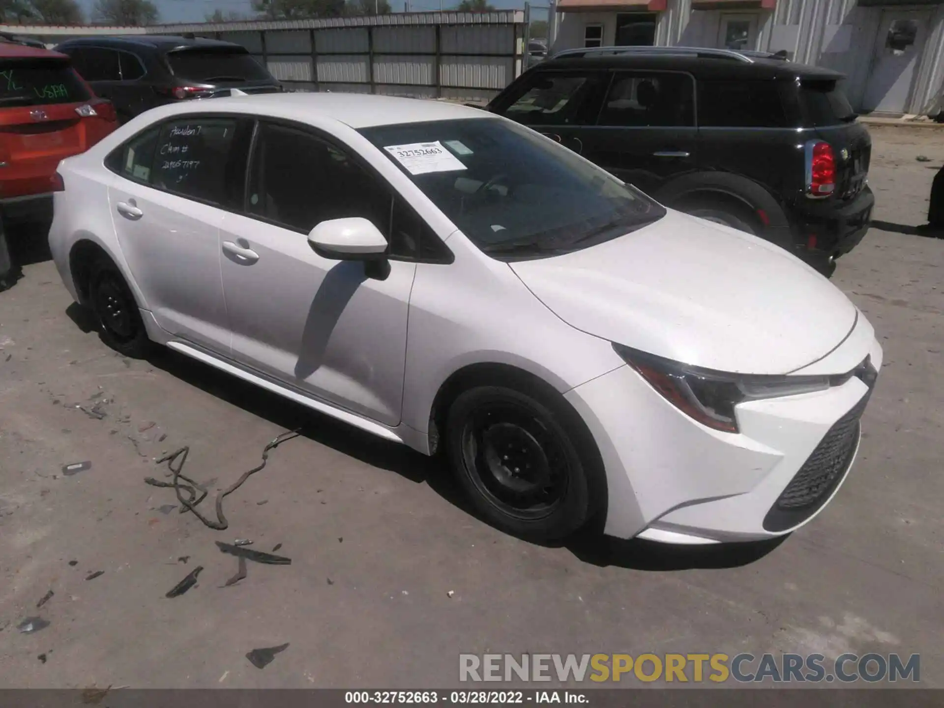 1 Photograph of a damaged car JTDEPRAE6LJ096344 TOYOTA COROLLA 2020