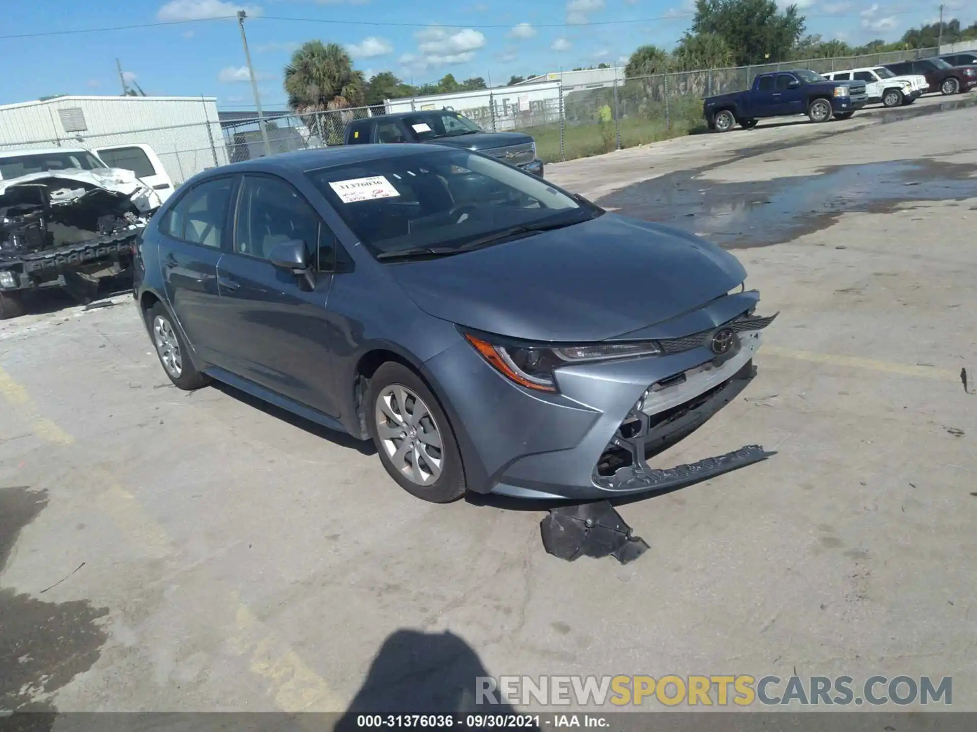 1 Photograph of a damaged car JTDEPRAE6LJ096943 TOYOTA COROLLA 2020