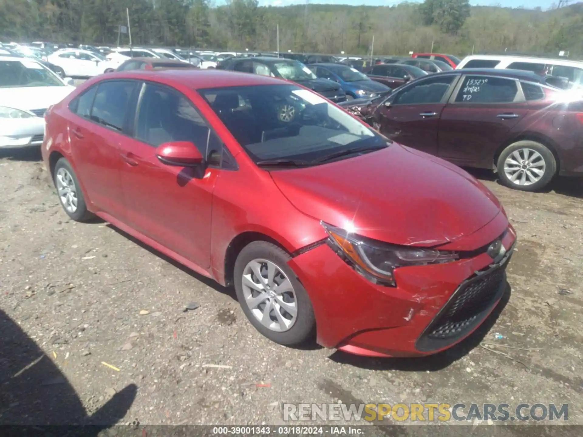 1 Photograph of a damaged car JTDEPRAE6LJ097638 TOYOTA COROLLA 2020