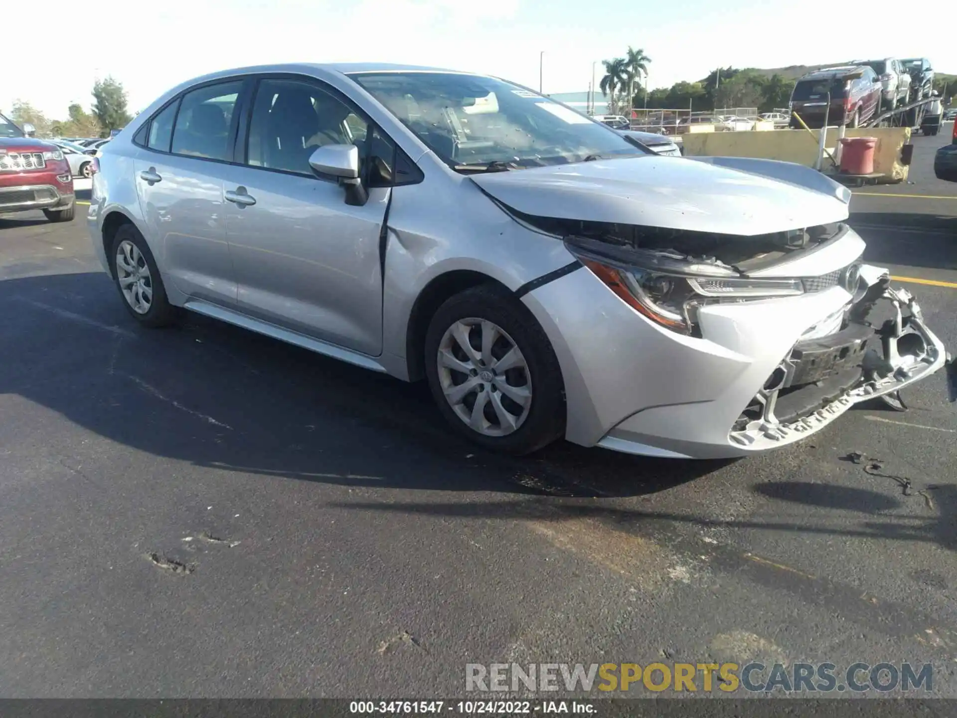 1 Photograph of a damaged car JTDEPRAE6LJ099342 TOYOTA COROLLA 2020