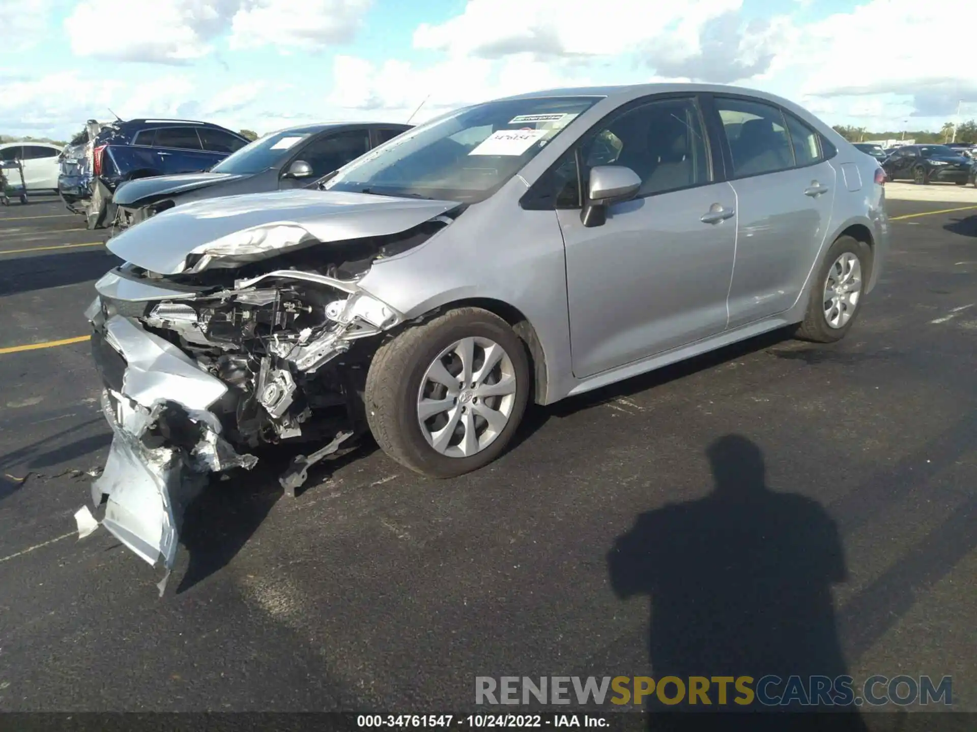 2 Photograph of a damaged car JTDEPRAE6LJ099342 TOYOTA COROLLA 2020