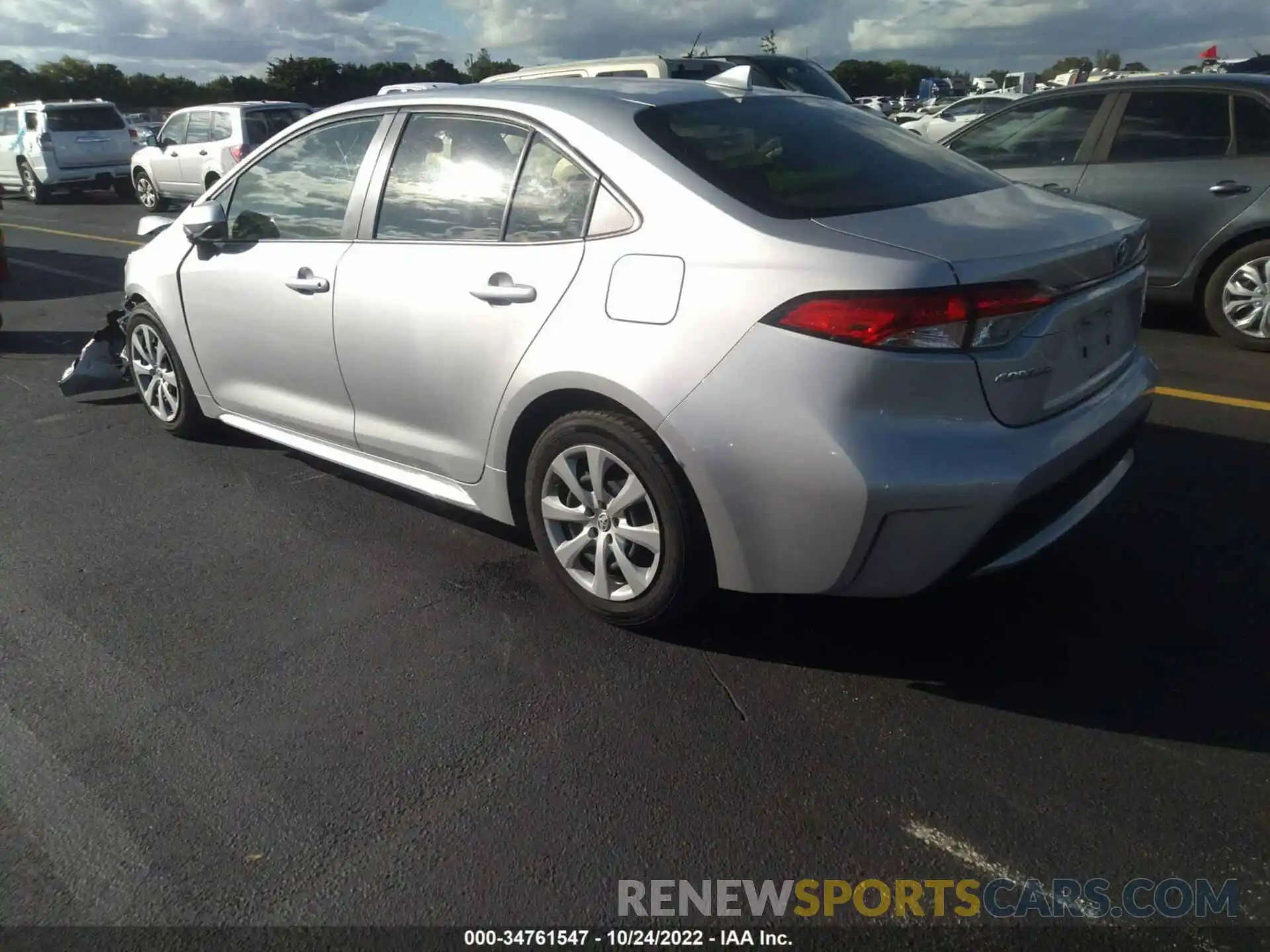 3 Photograph of a damaged car JTDEPRAE6LJ099342 TOYOTA COROLLA 2020