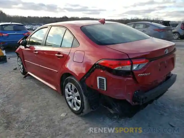 3 Photograph of a damaged car JTDEPRAE6LJ100134 TOYOTA COROLLA 2020