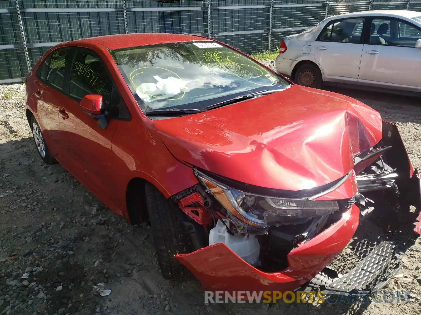 1 Photograph of a damaged car JTDEPRAE6LJ100859 TOYOTA COROLLA 2020