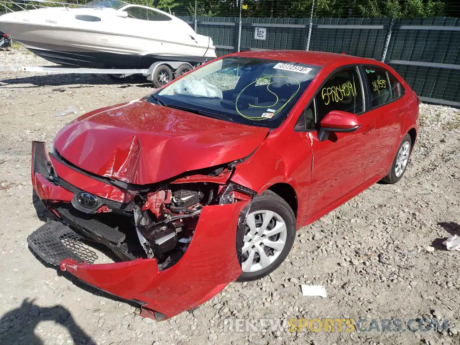 2 Photograph of a damaged car JTDEPRAE6LJ100859 TOYOTA COROLLA 2020