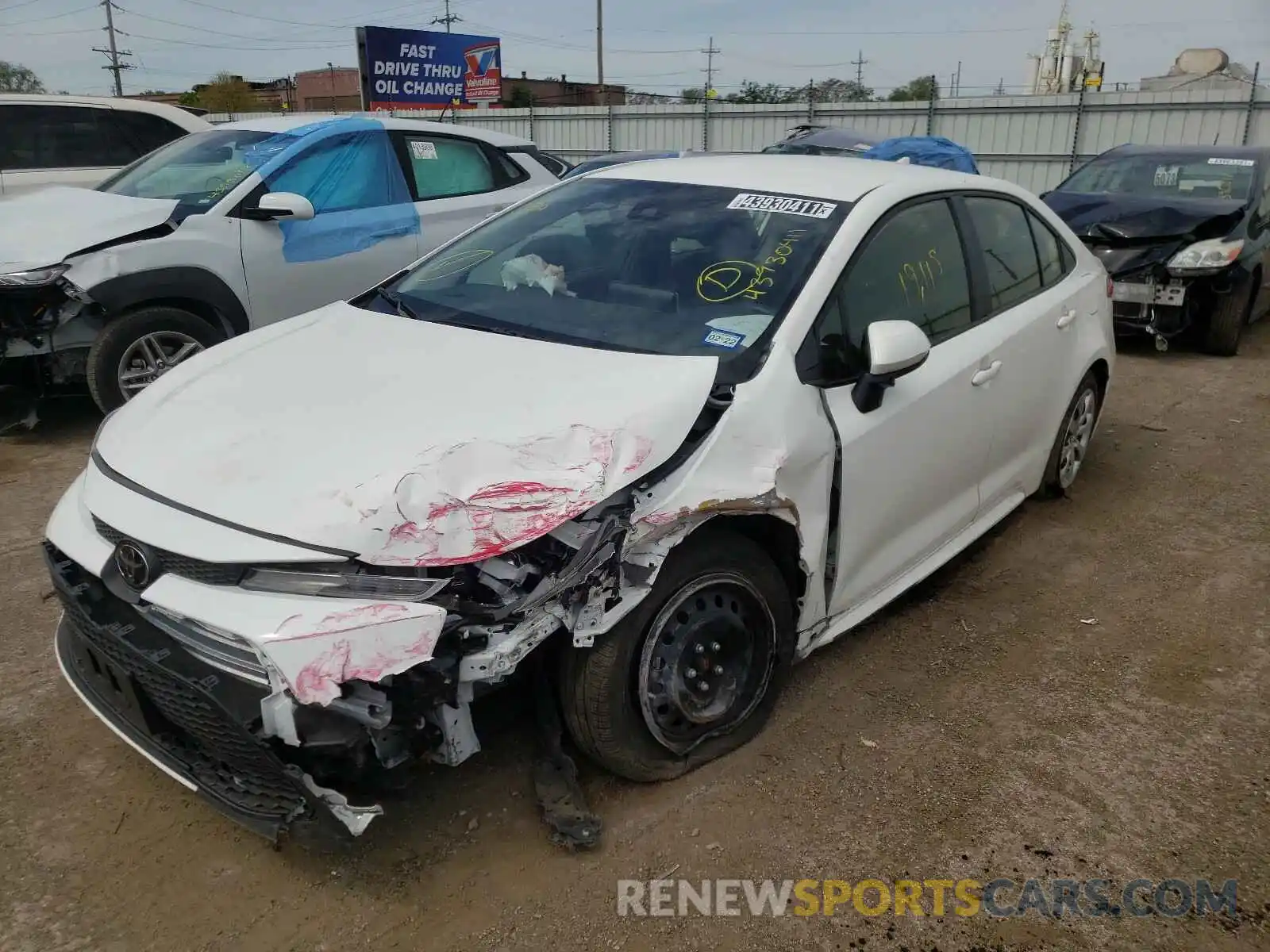 2 Photograph of a damaged car JTDEPRAE6LJ102644 TOYOTA COROLLA 2020