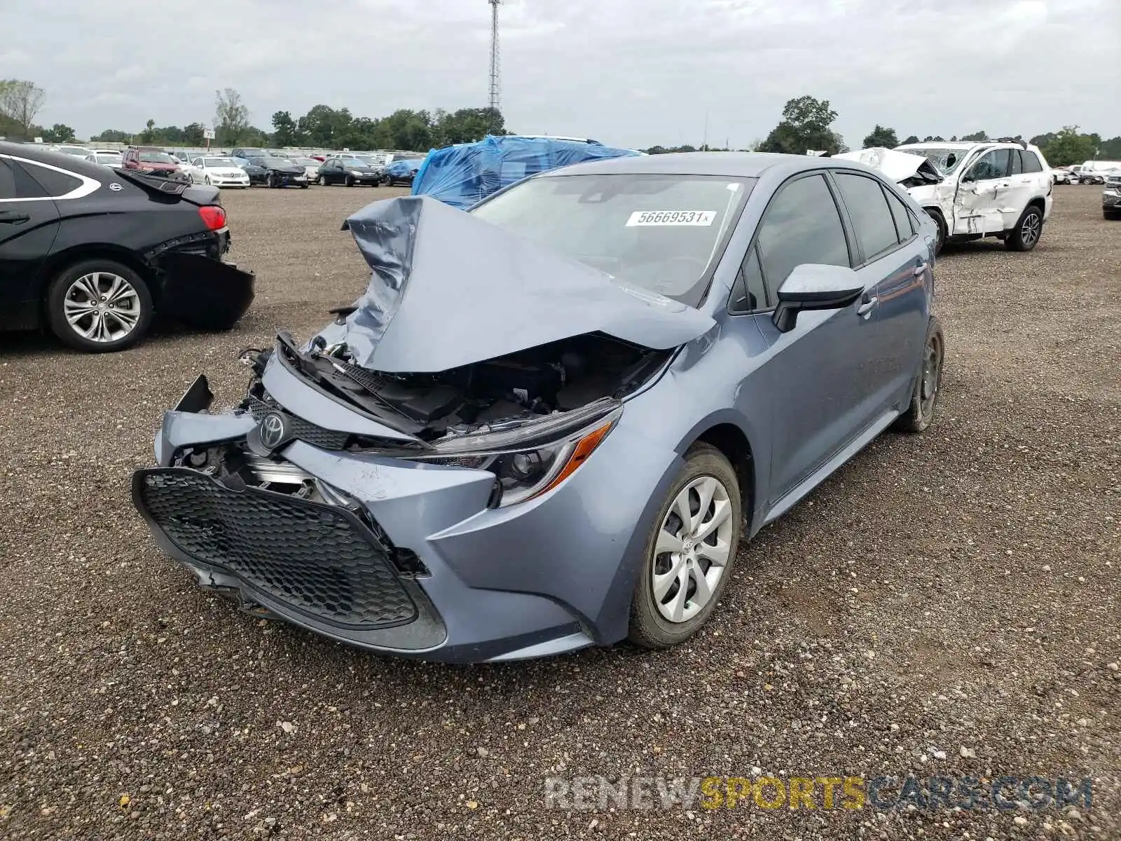 2 Photograph of a damaged car JTDEPRAE6LJ103180 TOYOTA COROLLA 2020