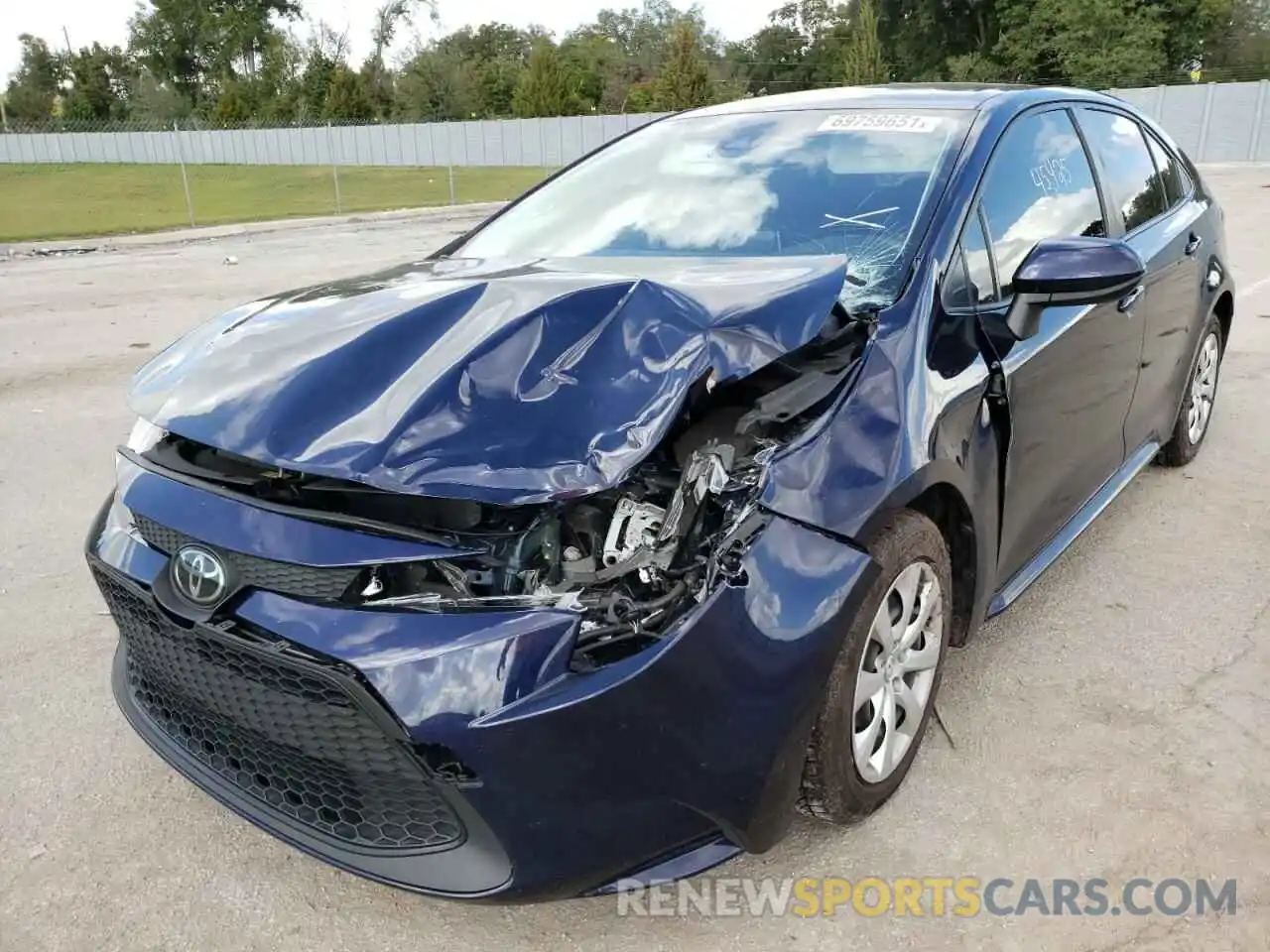 2 Photograph of a damaged car JTDEPRAE6LJ103549 TOYOTA COROLLA 2020