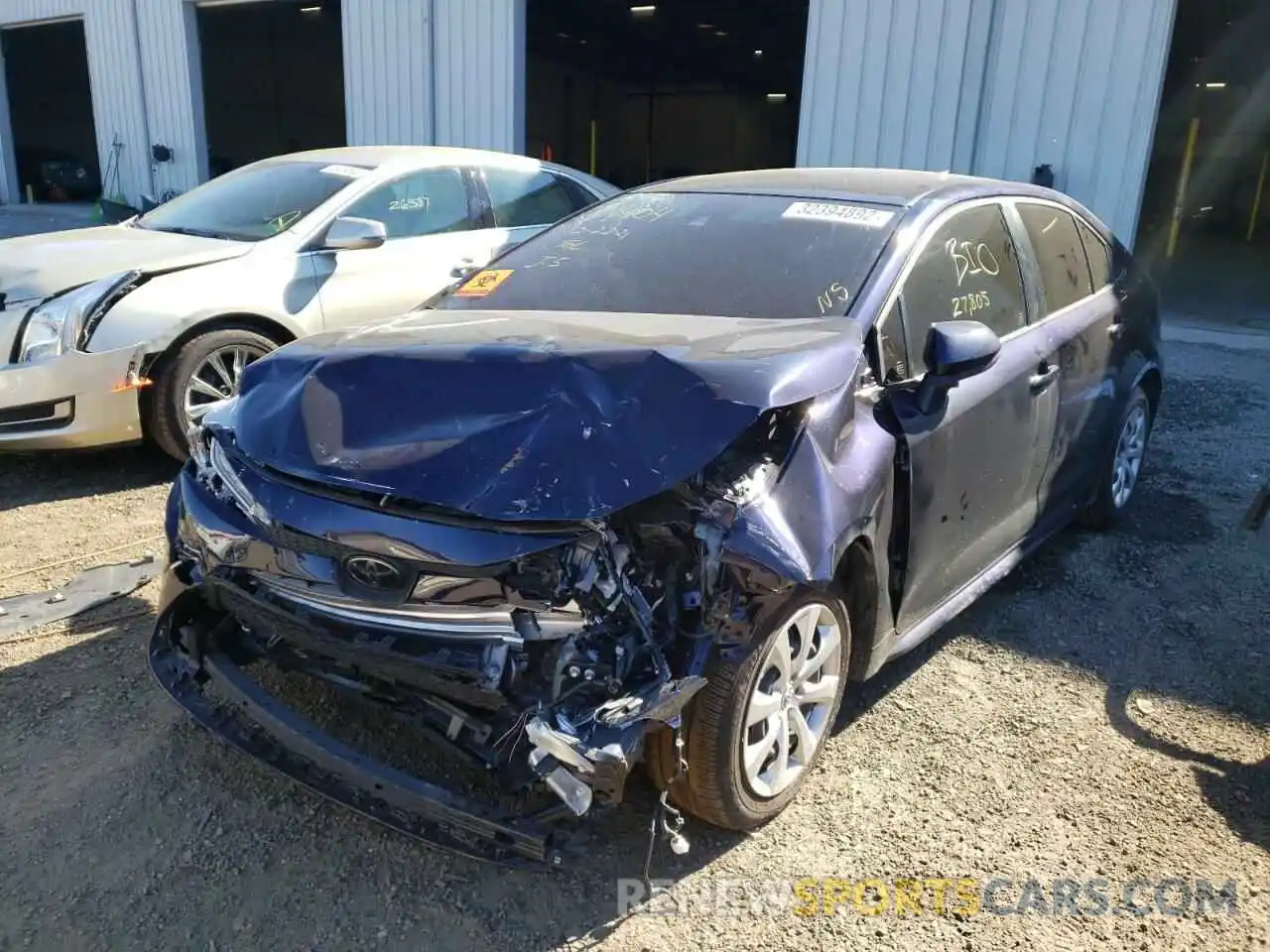 2 Photograph of a damaged car JTDEPRAE6LJ103597 TOYOTA COROLLA 2020