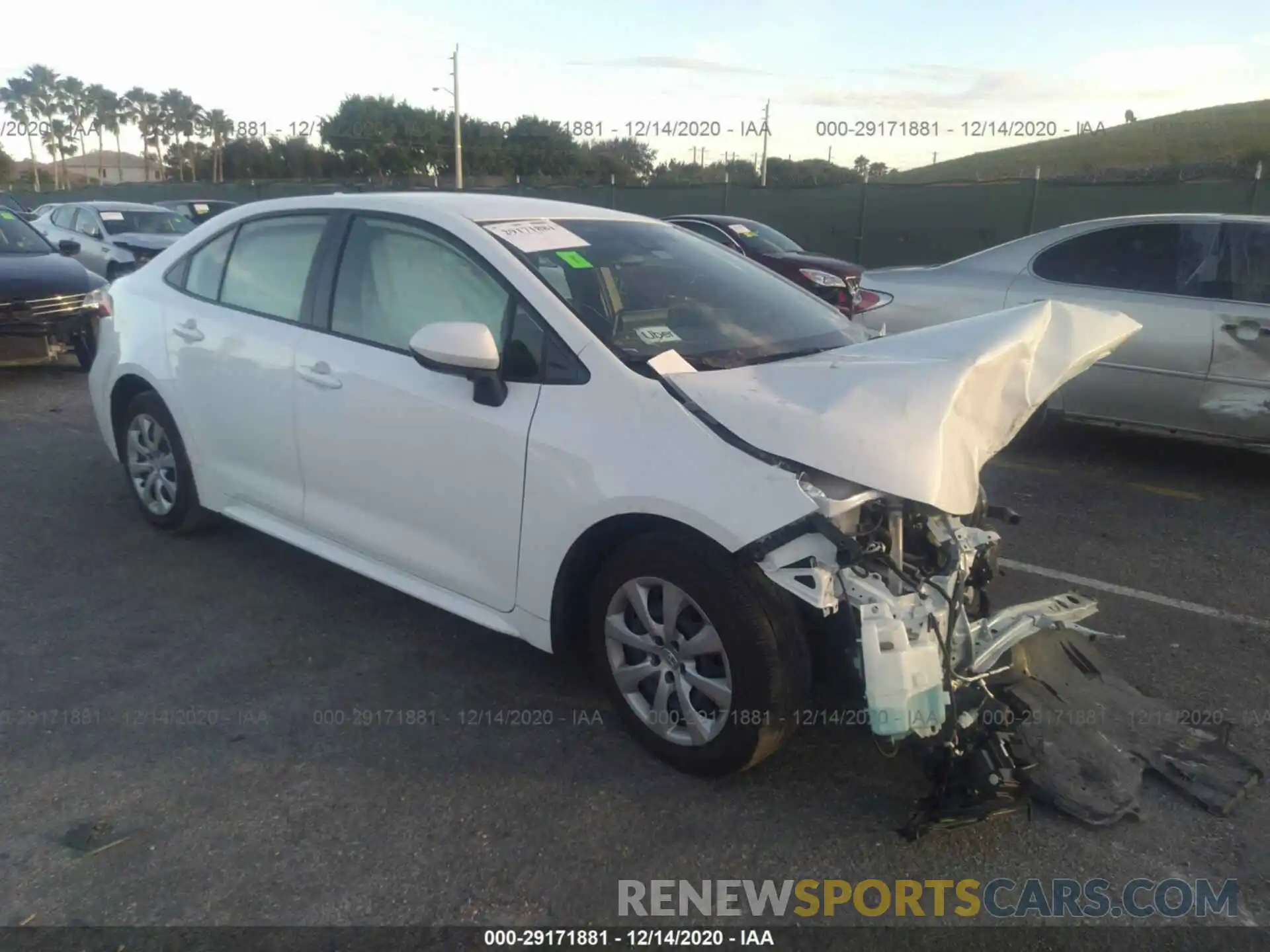 1 Photograph of a damaged car JTDEPRAE6LJ104412 TOYOTA COROLLA 2020