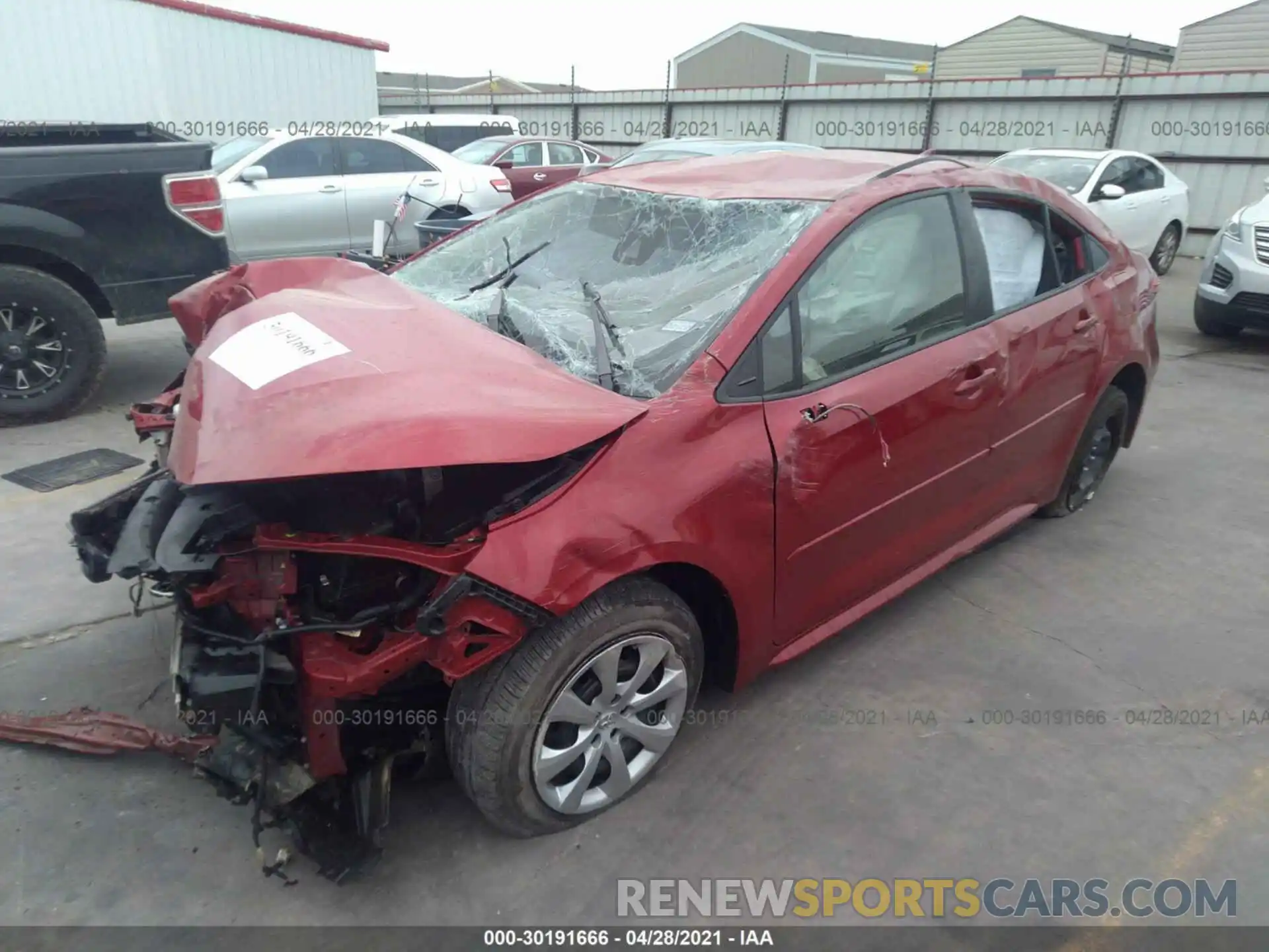 2 Photograph of a damaged car JTDEPRAE6LJ104619 TOYOTA COROLLA 2020