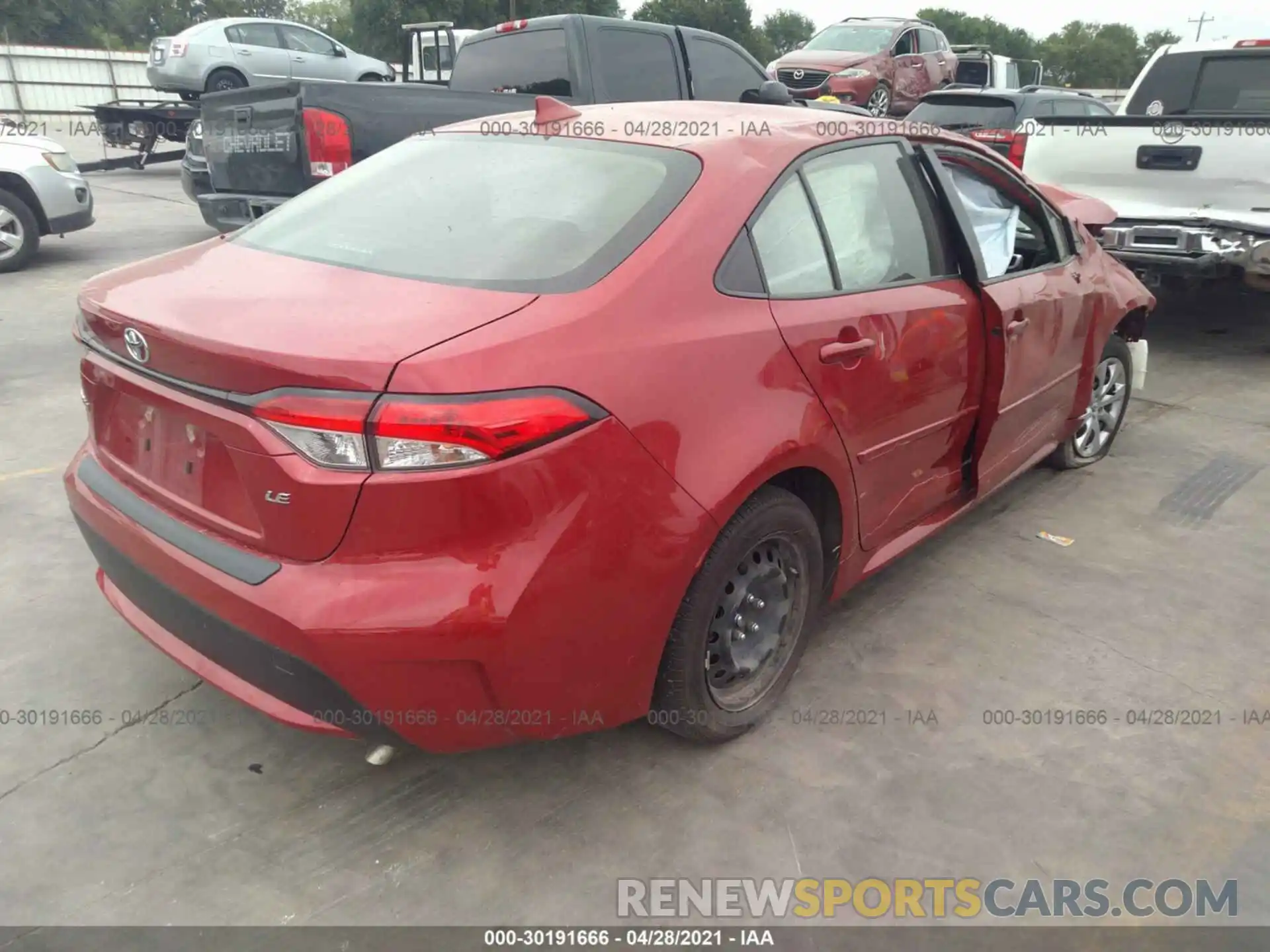 4 Photograph of a damaged car JTDEPRAE6LJ104619 TOYOTA COROLLA 2020