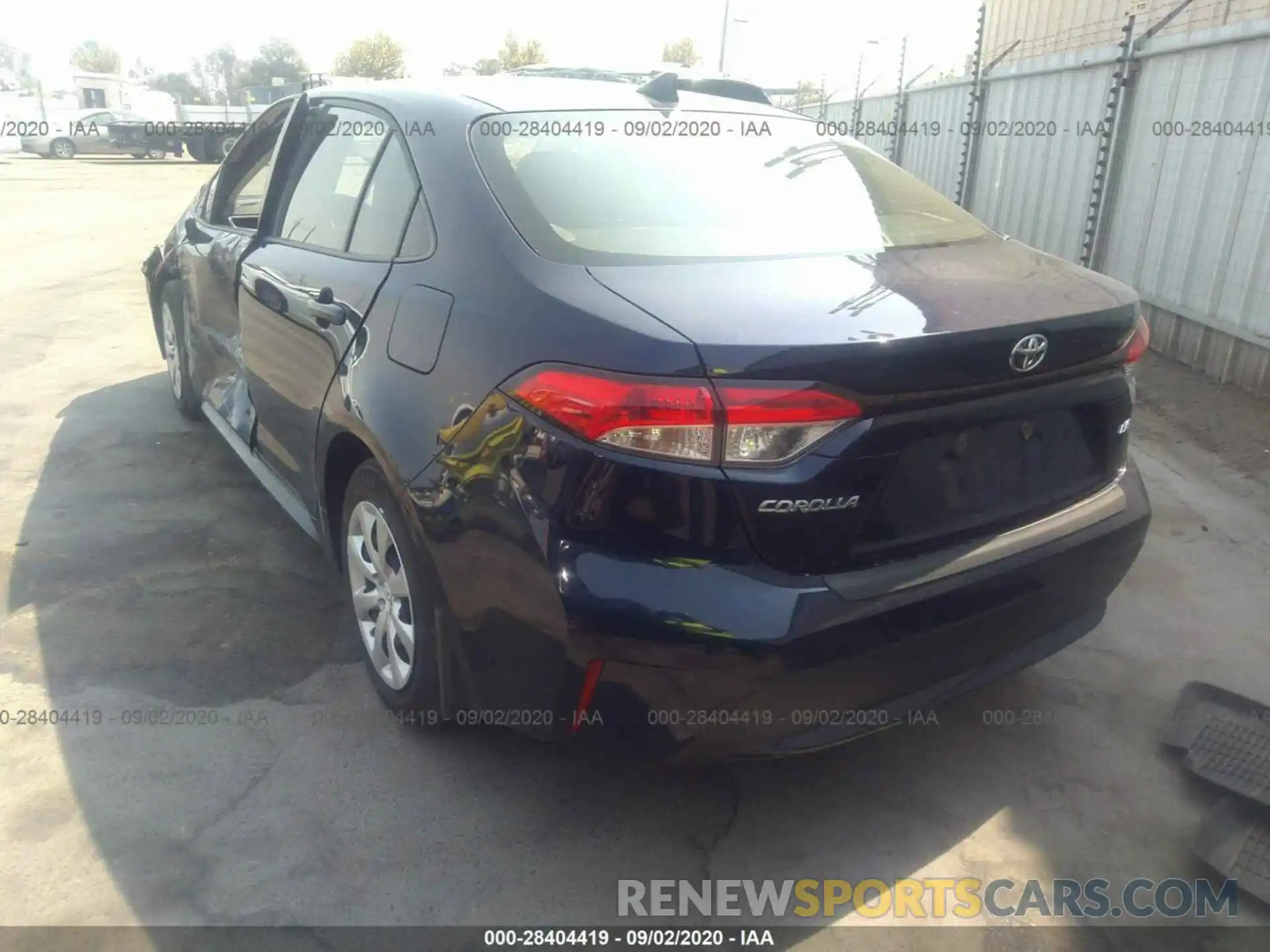 3 Photograph of a damaged car JTDEPRAE6LJ106080 TOYOTA COROLLA 2020