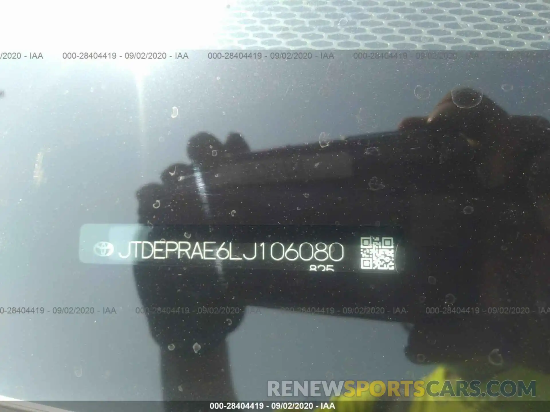 9 Фотография поврежденного автомобиля JTDEPRAE6LJ106080 TOYOTA COROLLA 2020