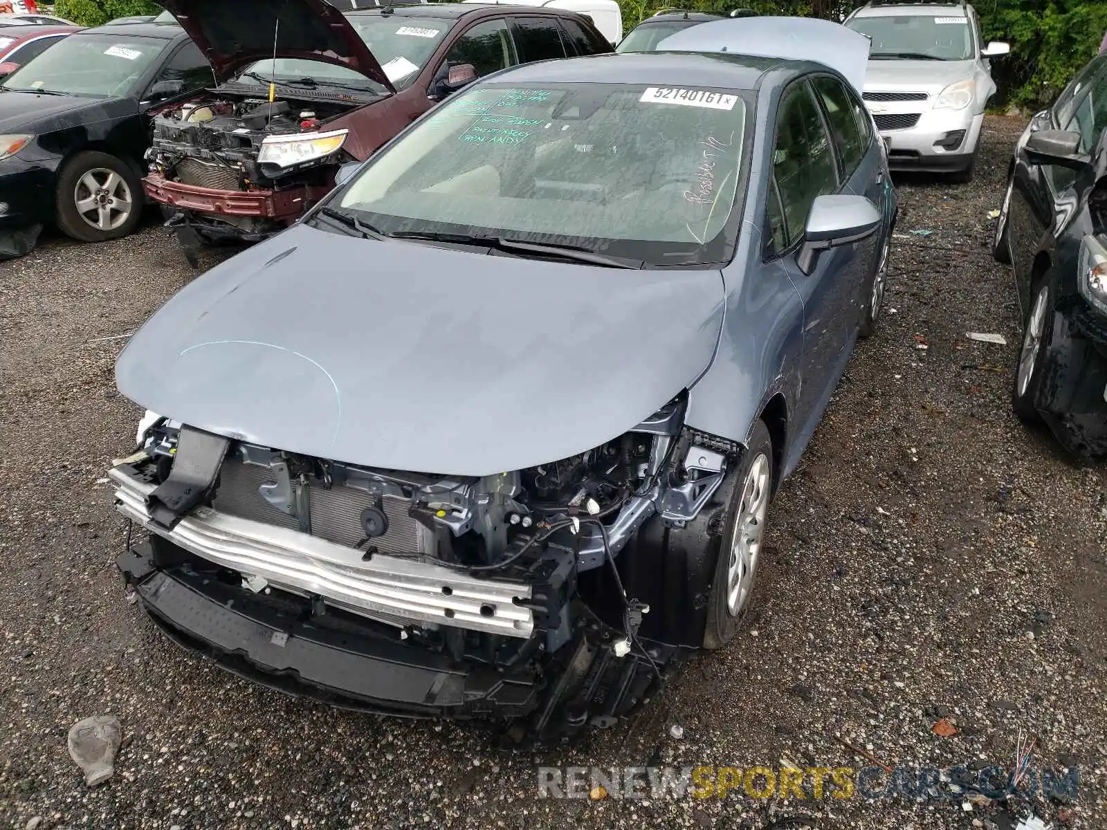 2 Photograph of a damaged car JTDEPRAE6LJ106516 TOYOTA COROLLA 2020