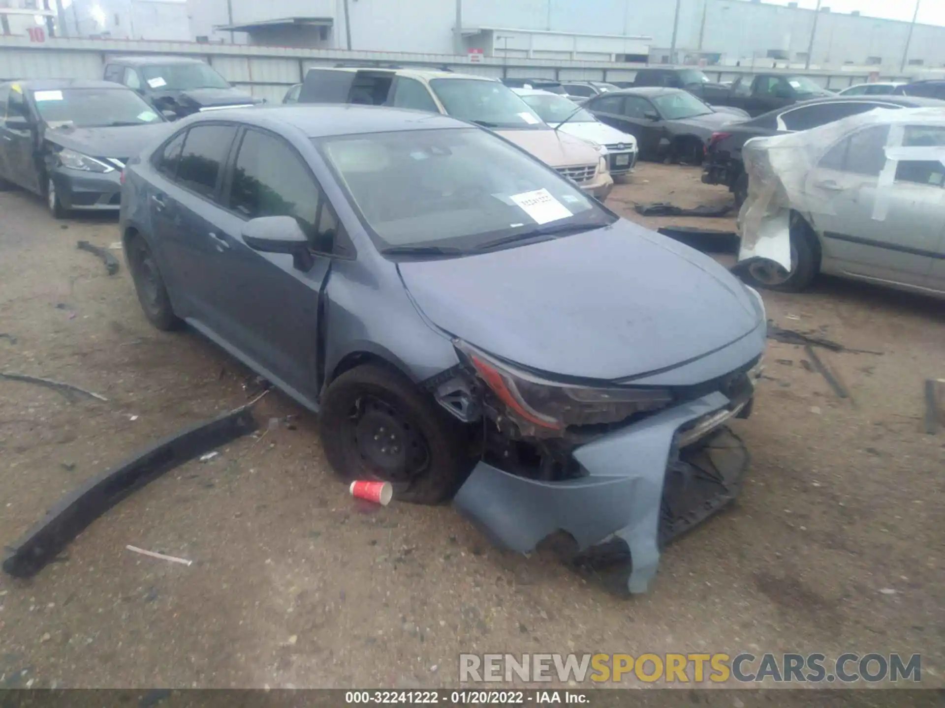 1 Photograph of a damaged car JTDEPRAE6LJ107388 TOYOTA COROLLA 2020