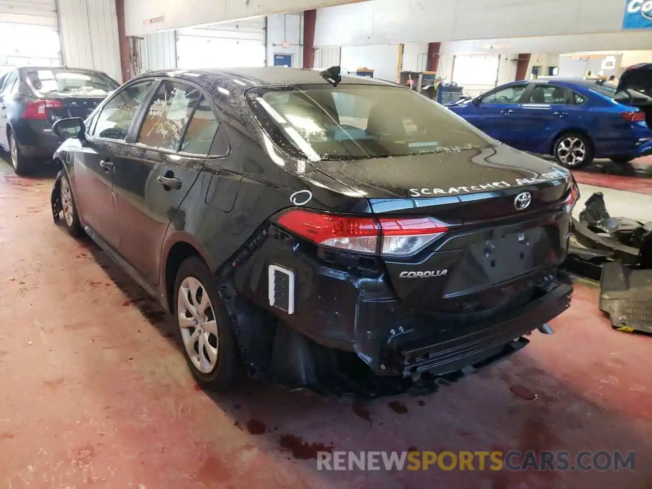 3 Photograph of a damaged car JTDEPRAE6LJ113272 TOYOTA COROLLA 2020