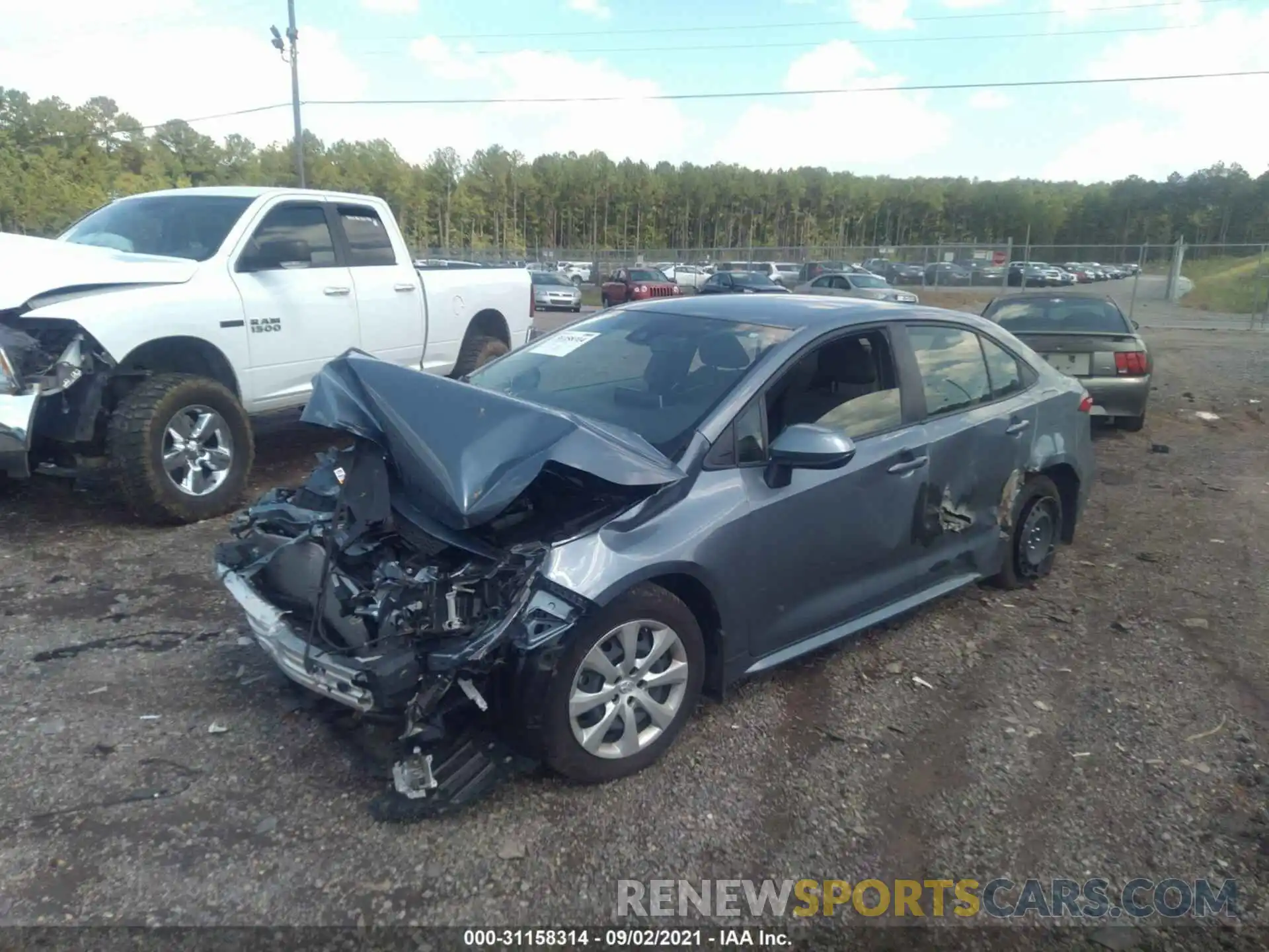 2 Photograph of a damaged car JTDEPRAE6LJ113689 TOYOTA COROLLA 2020