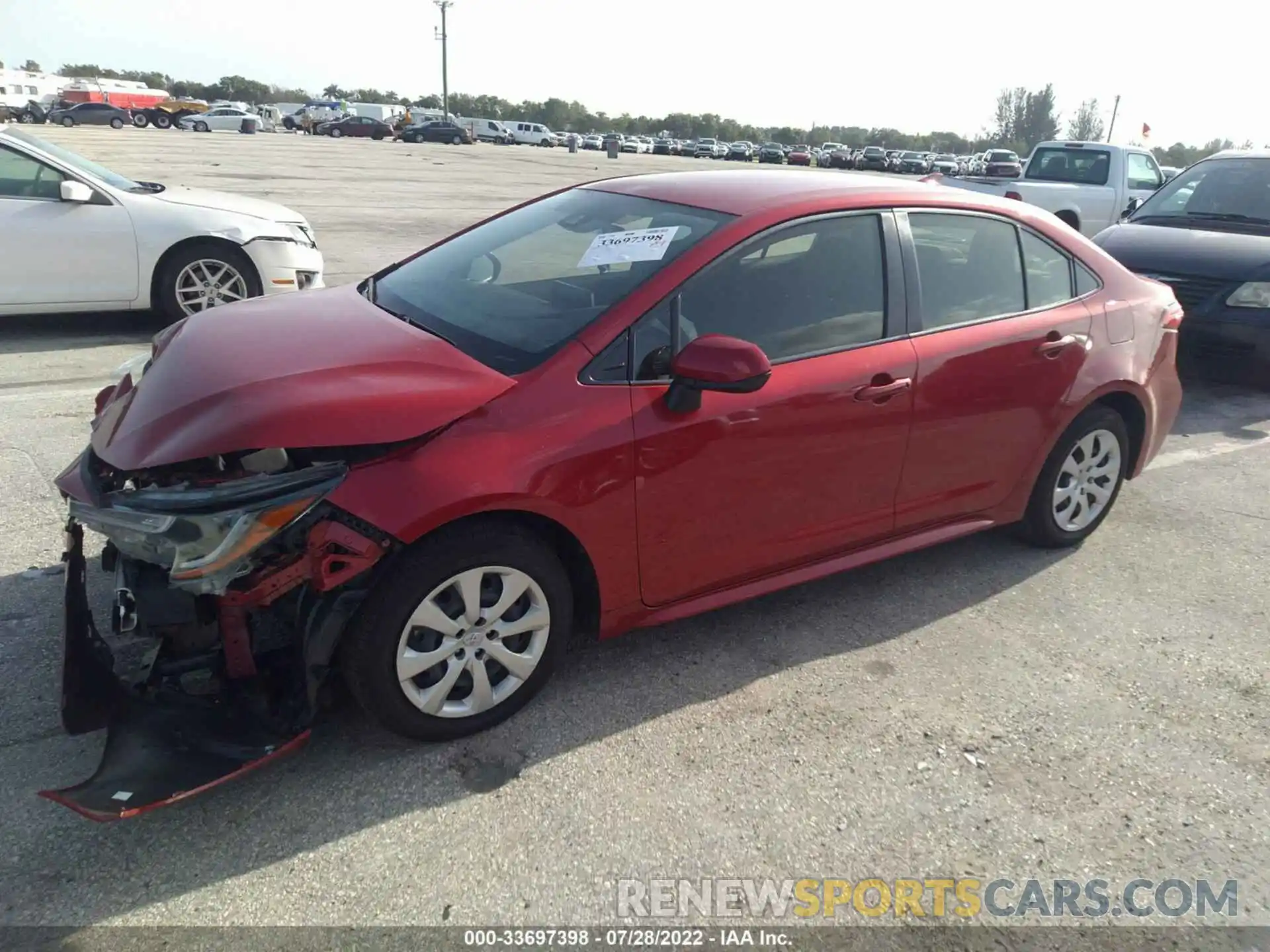 2 Photograph of a damaged car JTDEPRAE6LJ113854 TOYOTA COROLLA 2020