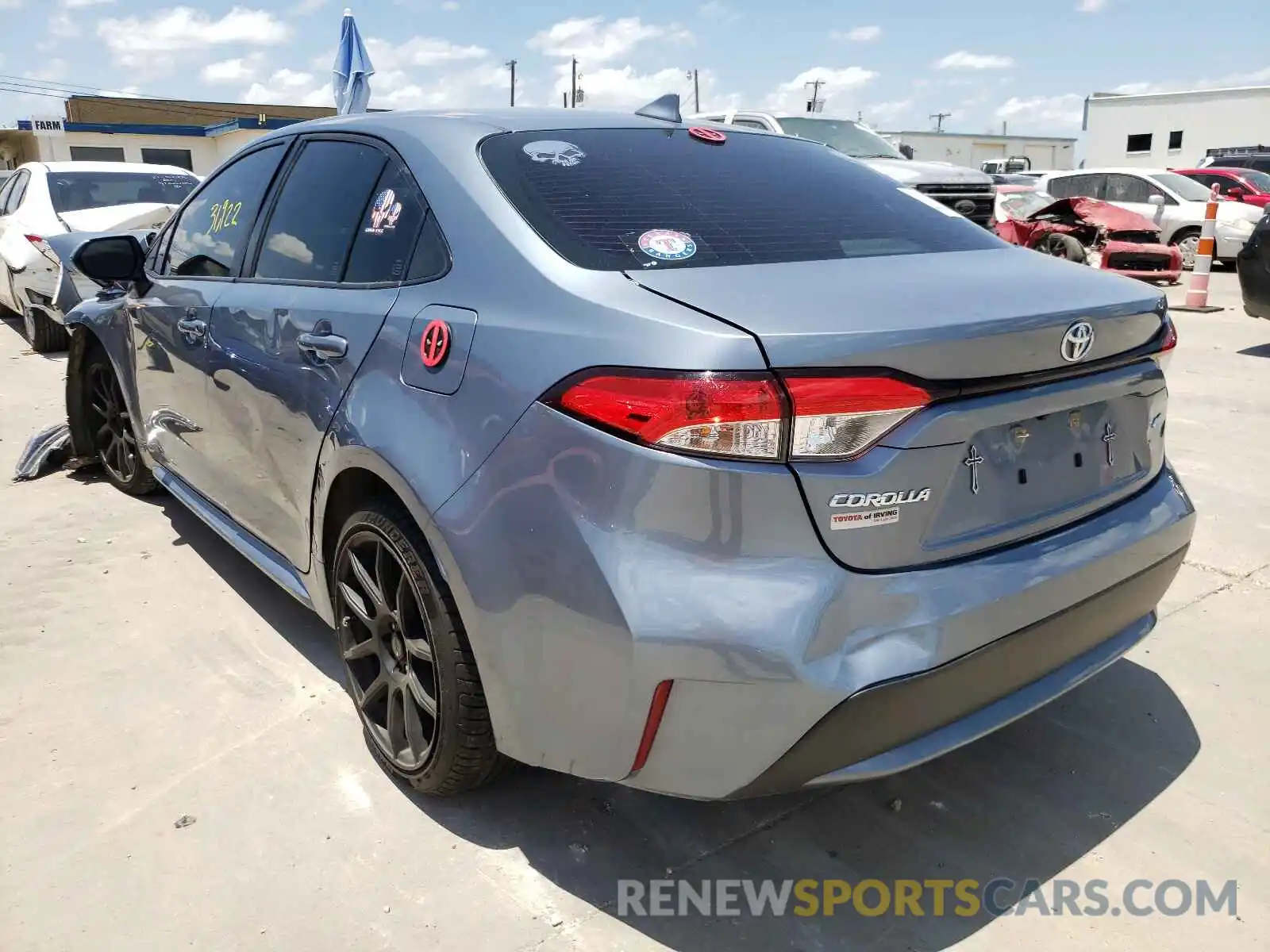 3 Photograph of a damaged car JTDEPRAE6LJ115605 TOYOTA COROLLA 2020