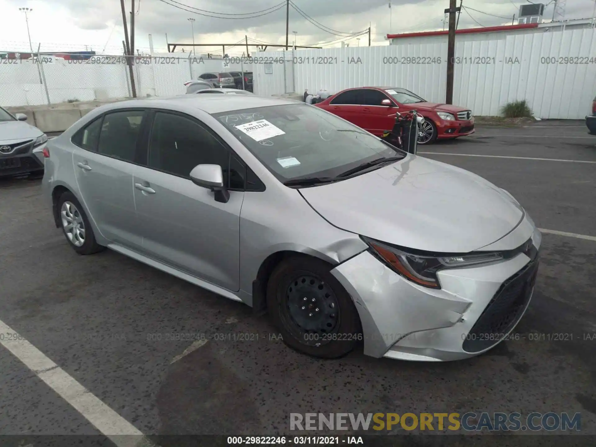 1 Photograph of a damaged car JTDEPRAE6LJ116673 TOYOTA COROLLA 2020