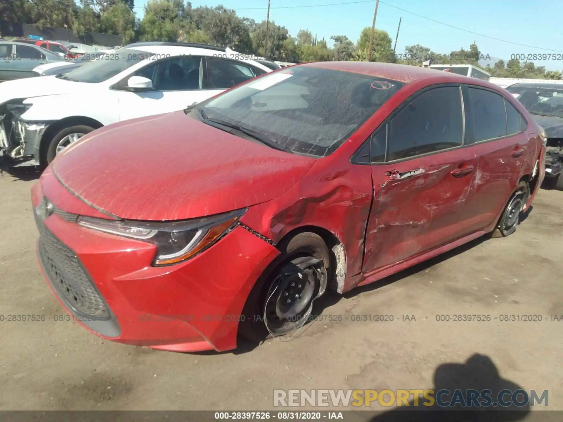 2 Photograph of a damaged car JTDEPRAE6LJ116799 TOYOTA COROLLA 2020