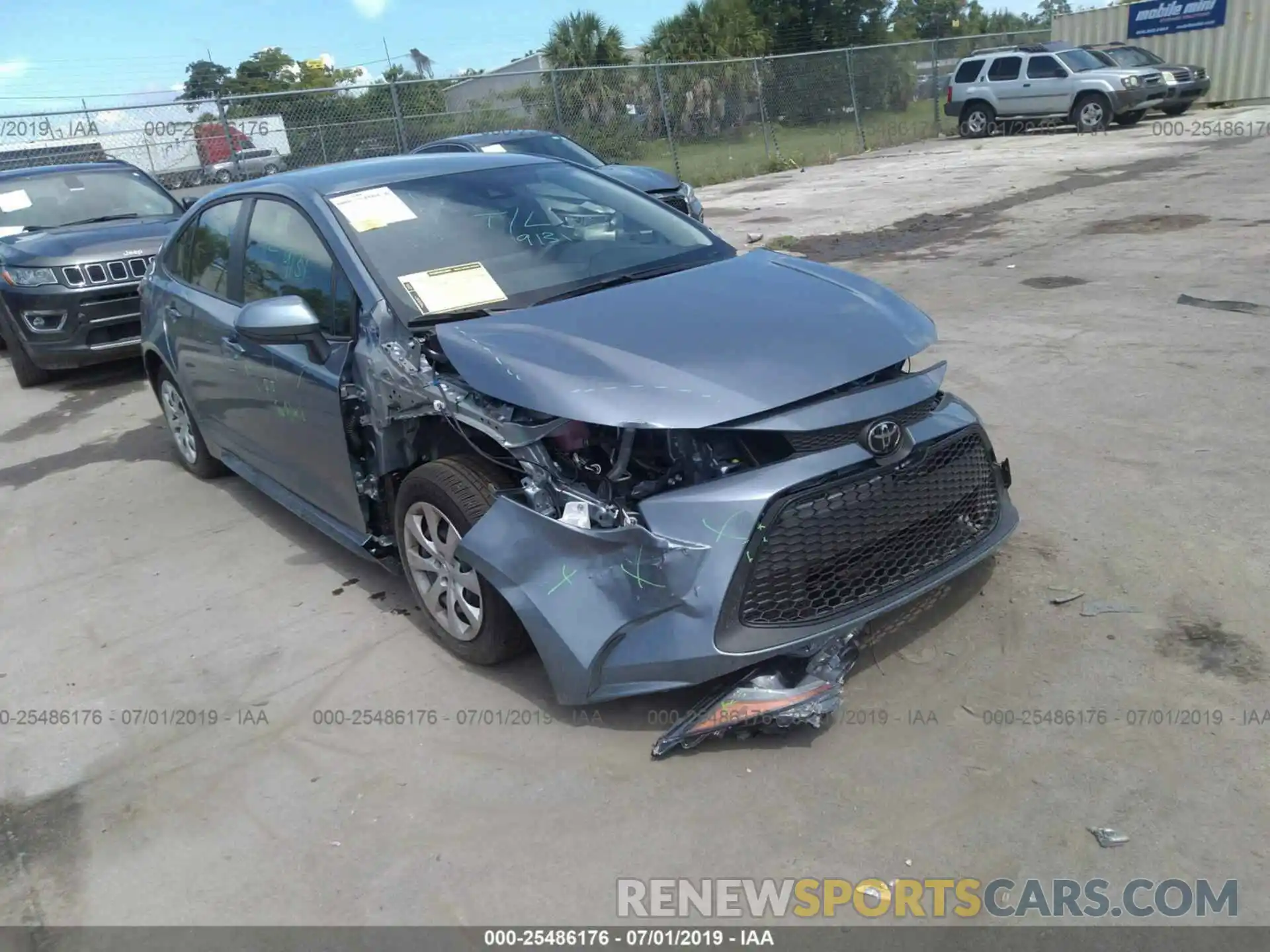 1 Photograph of a damaged car JTDEPRAE7LJ001287 TOYOTA COROLLA 2020