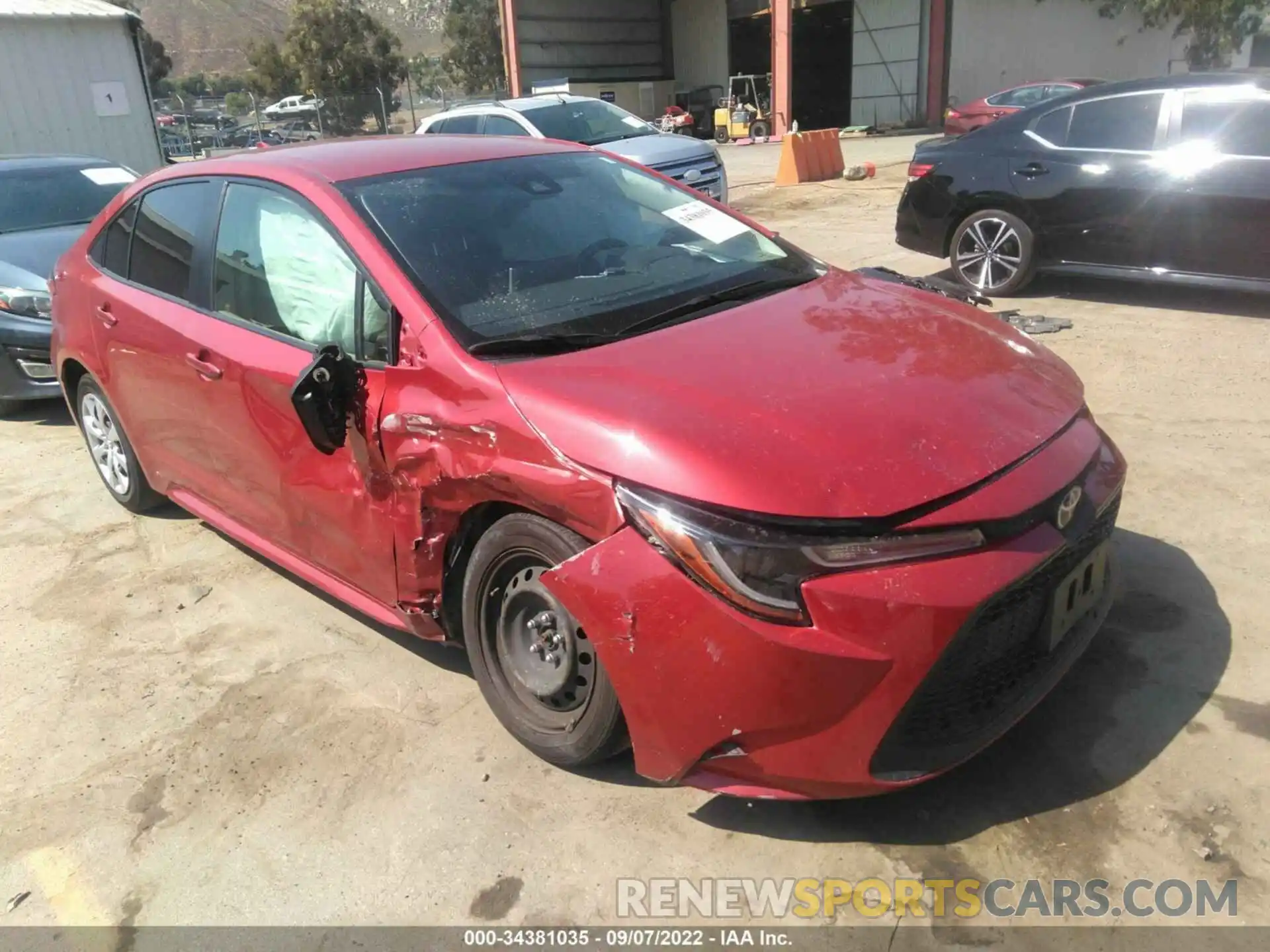 1 Photograph of a damaged car JTDEPRAE7LJ001404 TOYOTA COROLLA 2020