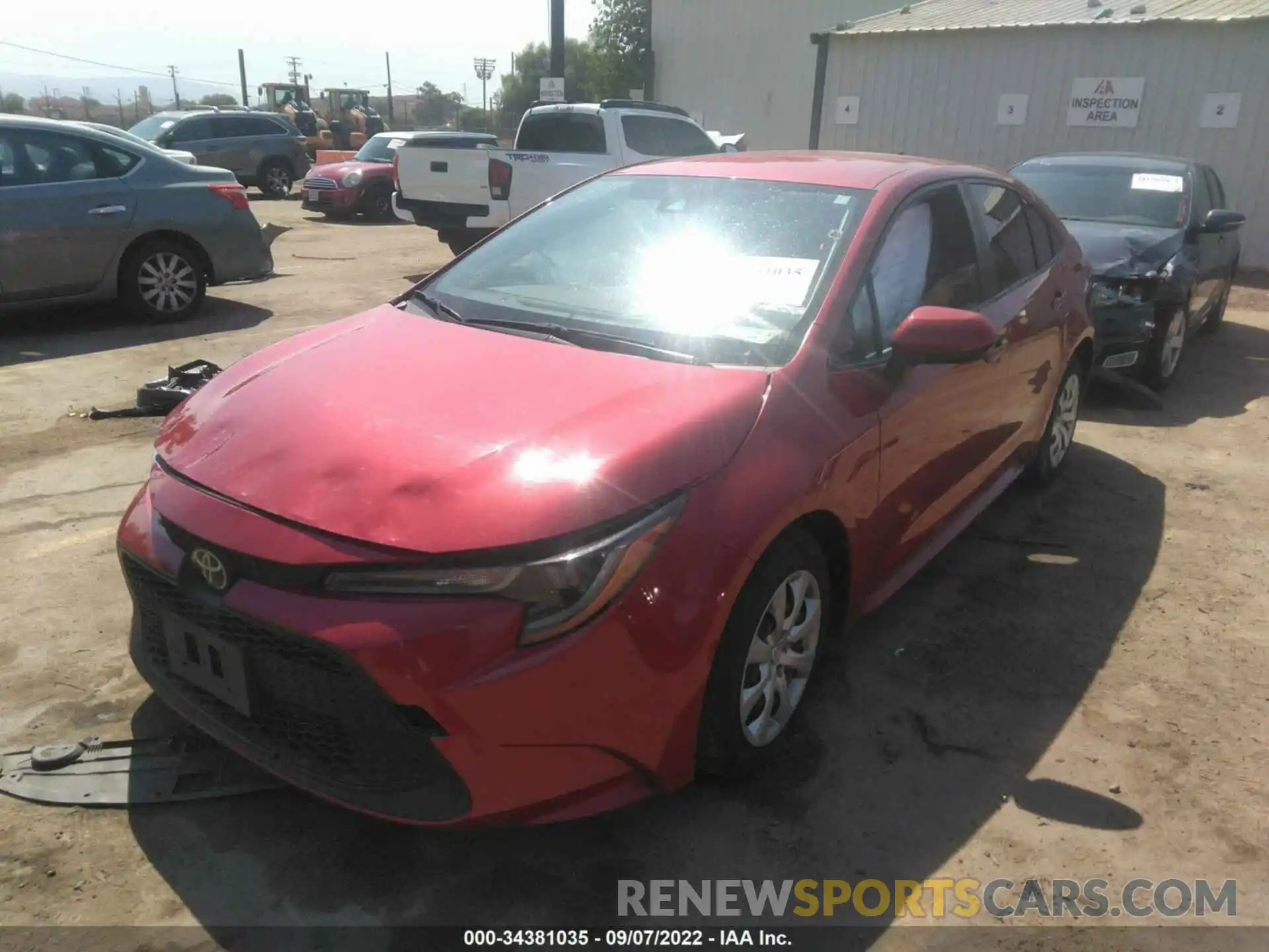 2 Photograph of a damaged car JTDEPRAE7LJ001404 TOYOTA COROLLA 2020