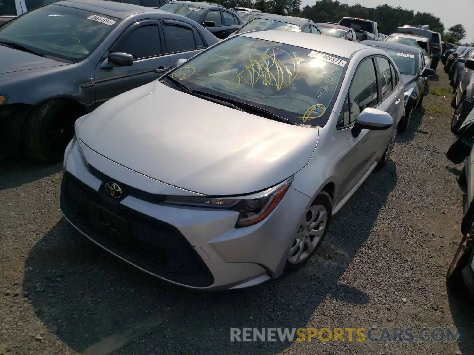 2 Photograph of a damaged car JTDEPRAE7LJ002889 TOYOTA COROLLA 2020