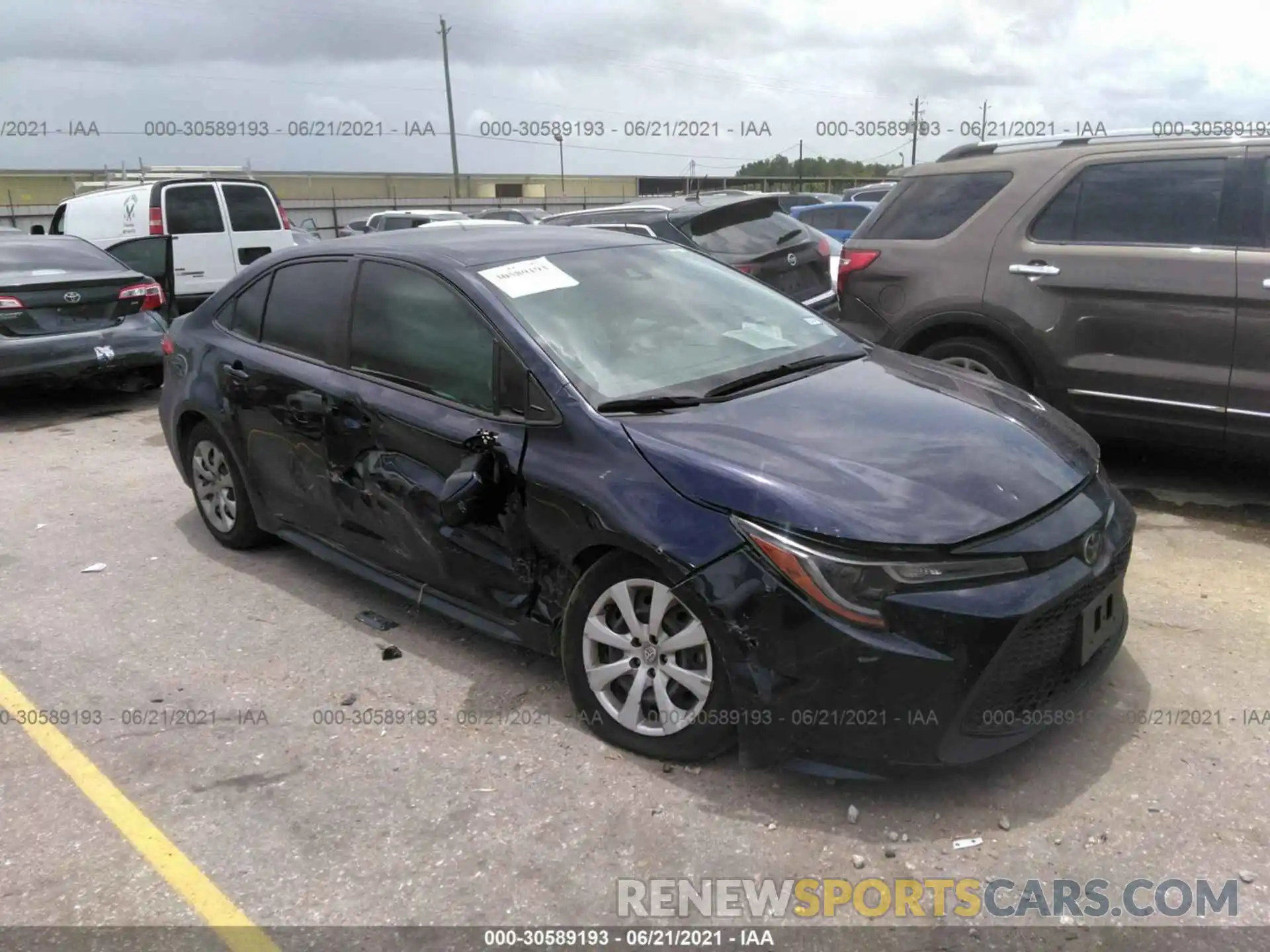 1 Photograph of a damaged car JTDEPRAE7LJ003699 TOYOTA COROLLA 2020