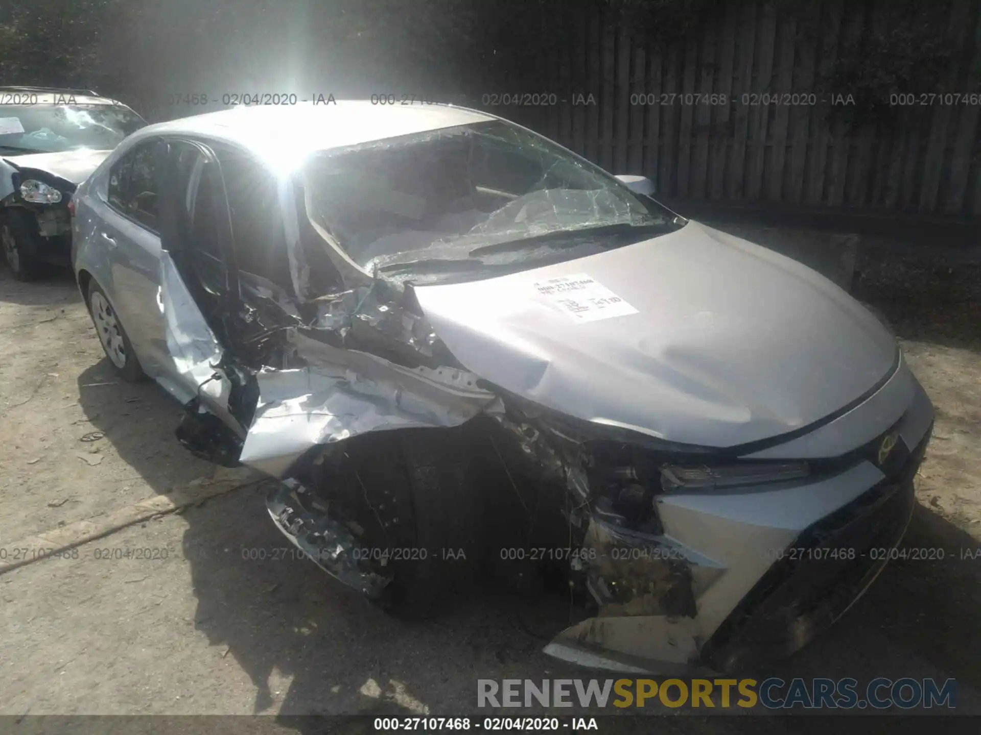 1 Photograph of a damaged car JTDEPRAE7LJ007428 TOYOTA COROLLA 2020