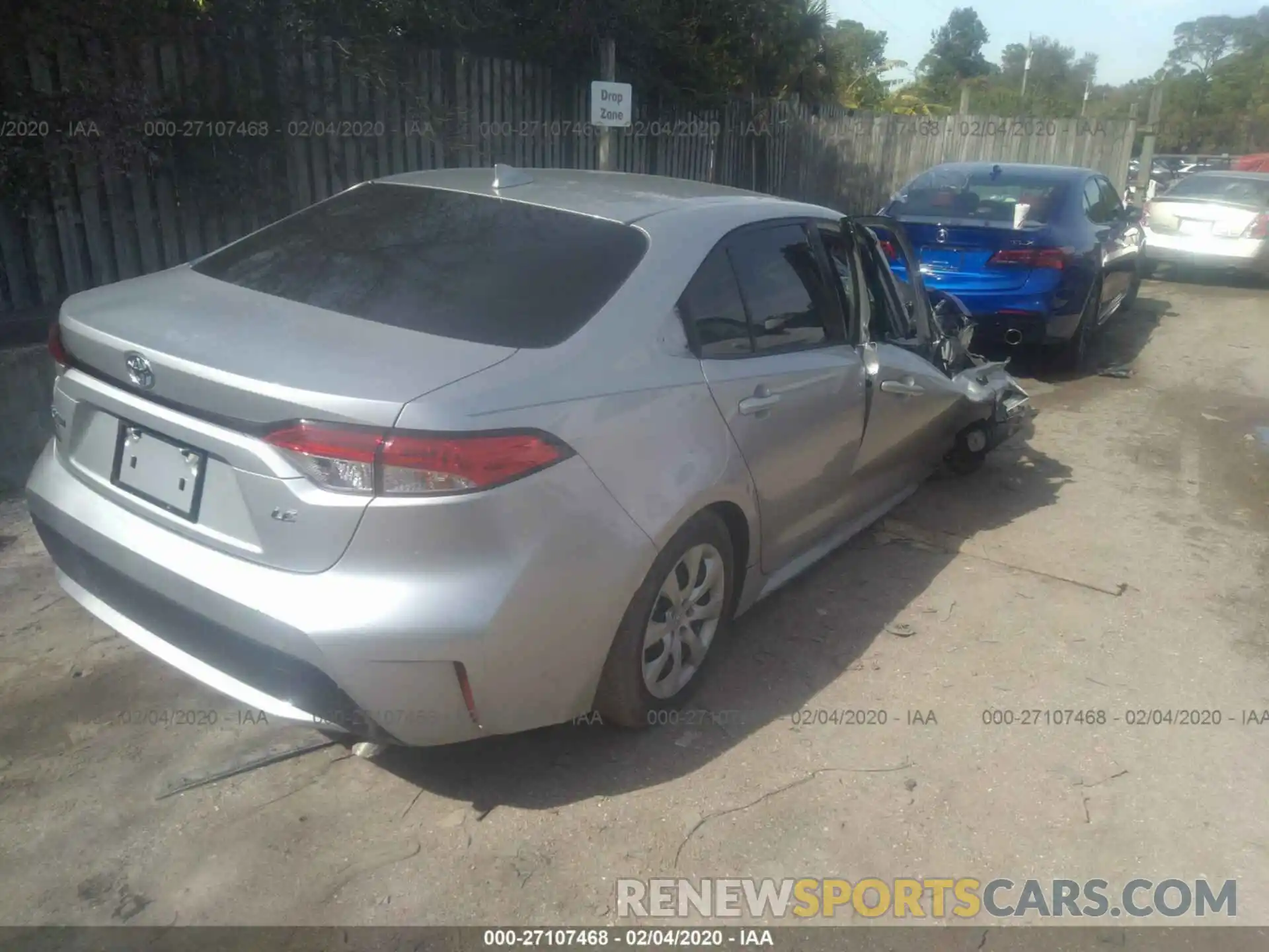 4 Photograph of a damaged car JTDEPRAE7LJ007428 TOYOTA COROLLA 2020