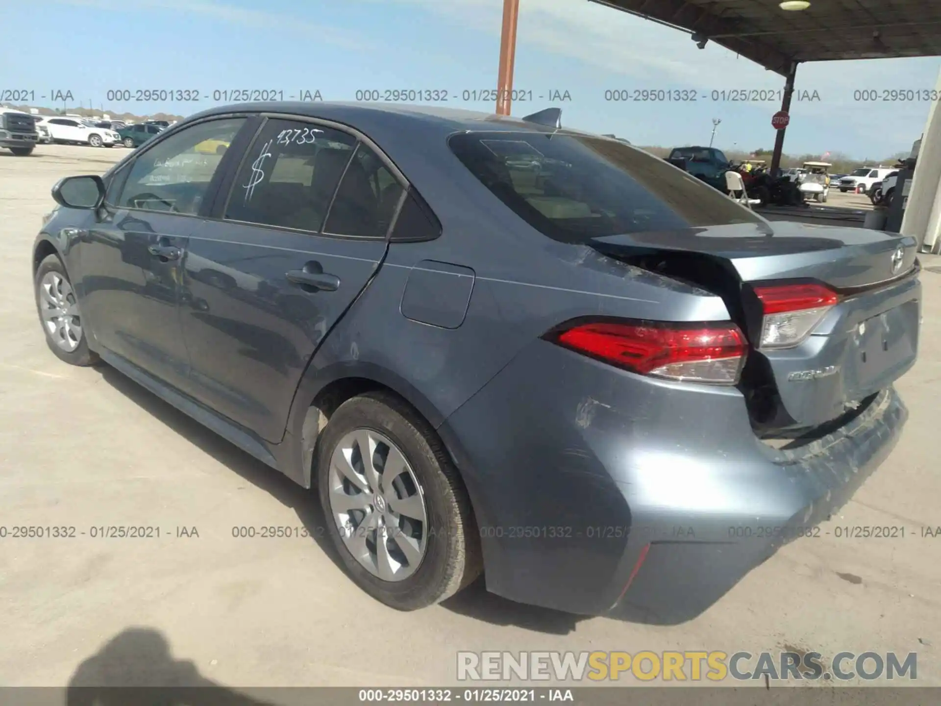 3 Photograph of a damaged car JTDEPRAE7LJ008076 TOYOTA COROLLA 2020