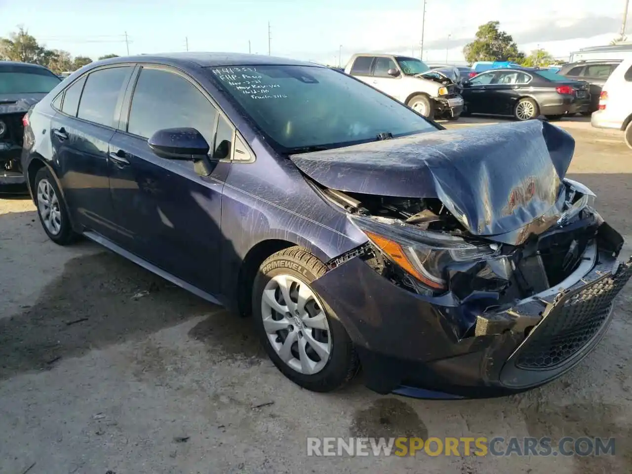 1 Photograph of a damaged car JTDEPRAE7LJ012533 TOYOTA COROLLA 2020