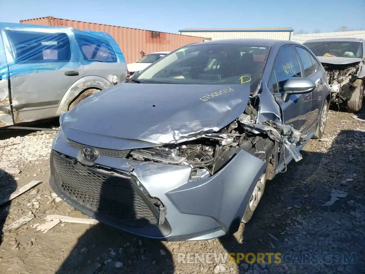 2 Photograph of a damaged car JTDEPRAE7LJ013956 TOYOTA COROLLA 2020