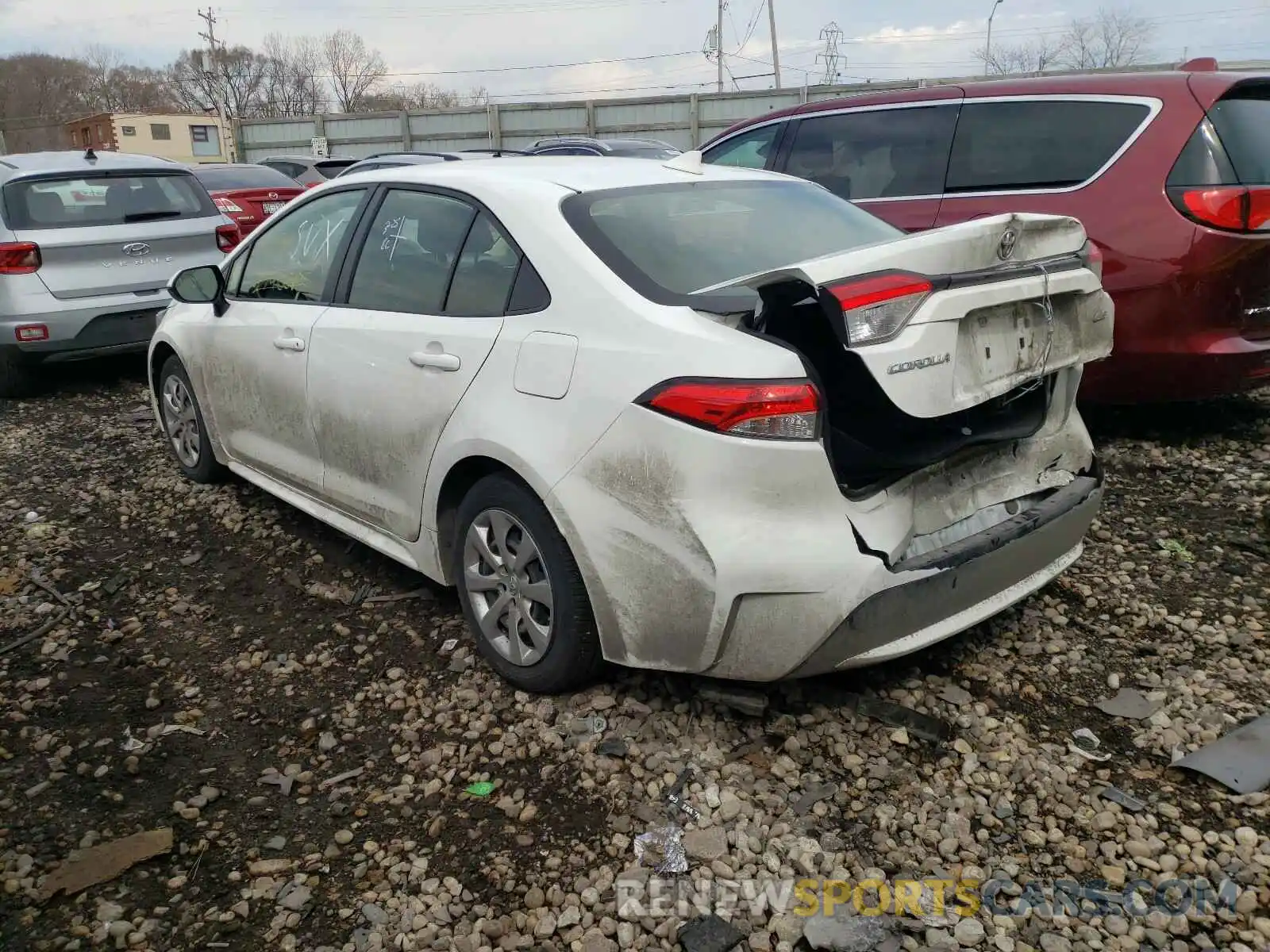 3 Photograph of a damaged car JTDEPRAE7LJ019207 TOYOTA COROLLA 2020