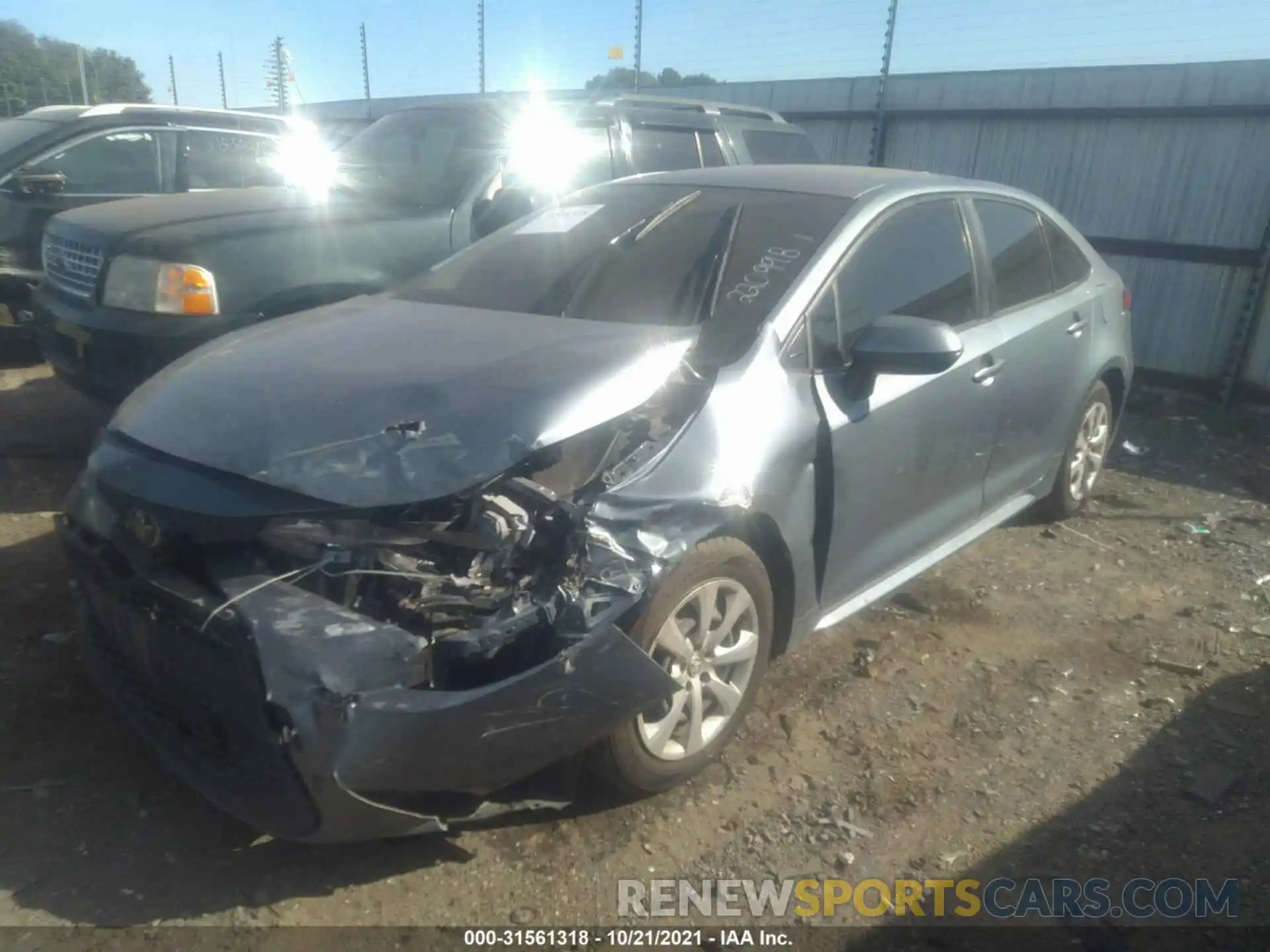 2 Photograph of a damaged car JTDEPRAE7LJ025864 TOYOTA COROLLA 2020