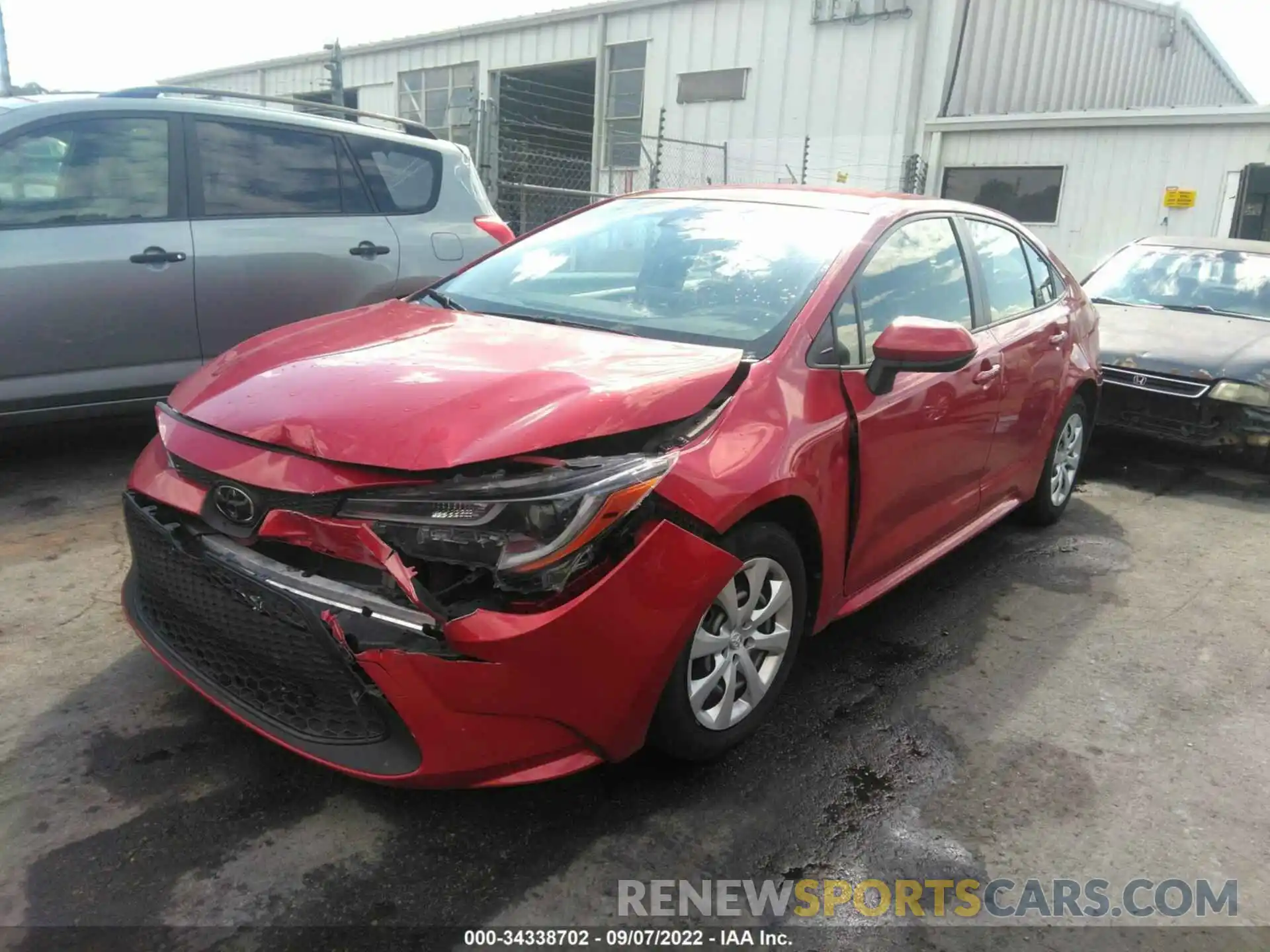 2 Photograph of a damaged car JTDEPRAE7LJ027663 TOYOTA COROLLA 2020