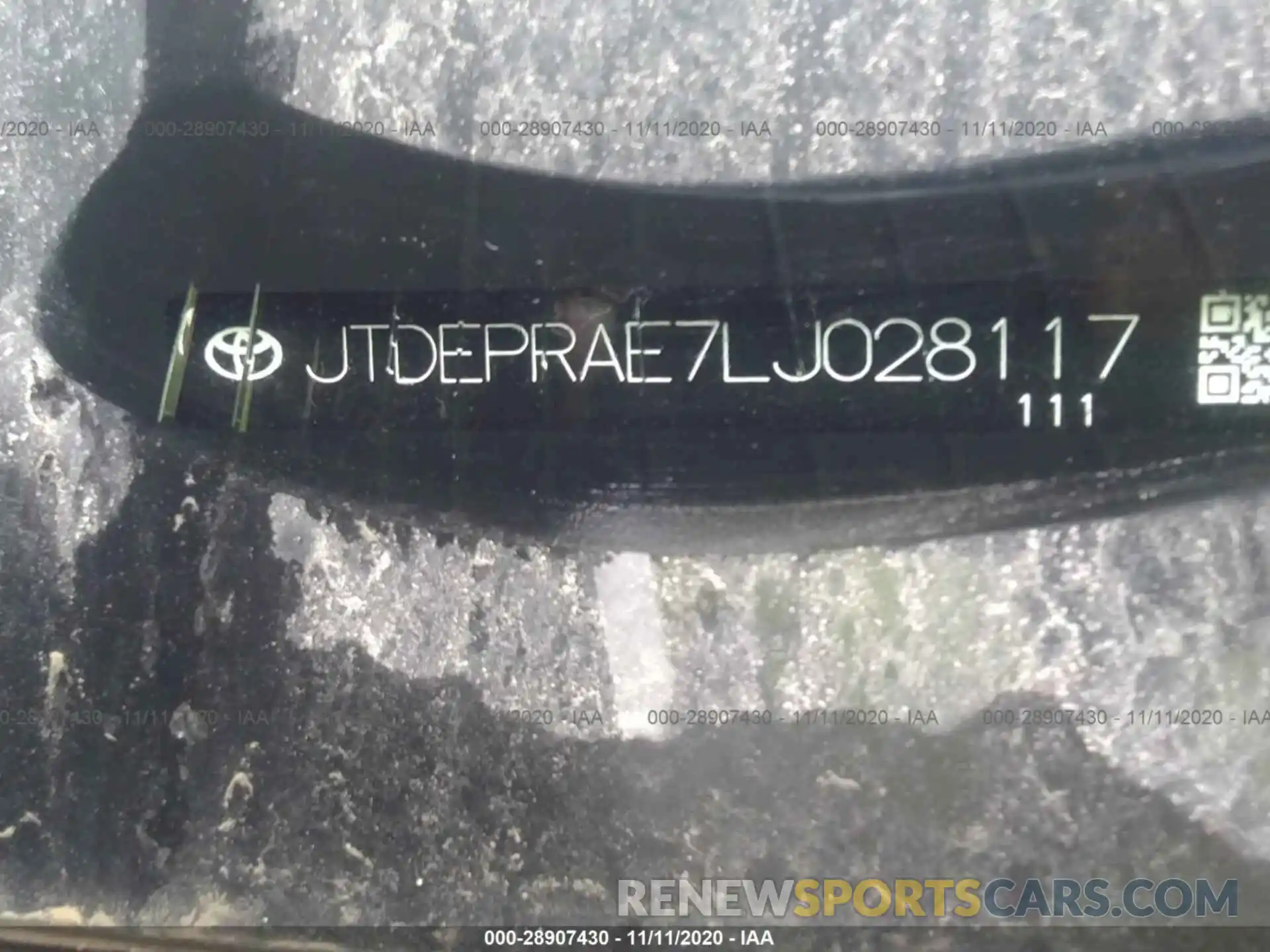 9 Photograph of a damaged car JTDEPRAE7LJ028117 TOYOTA COROLLA 2020