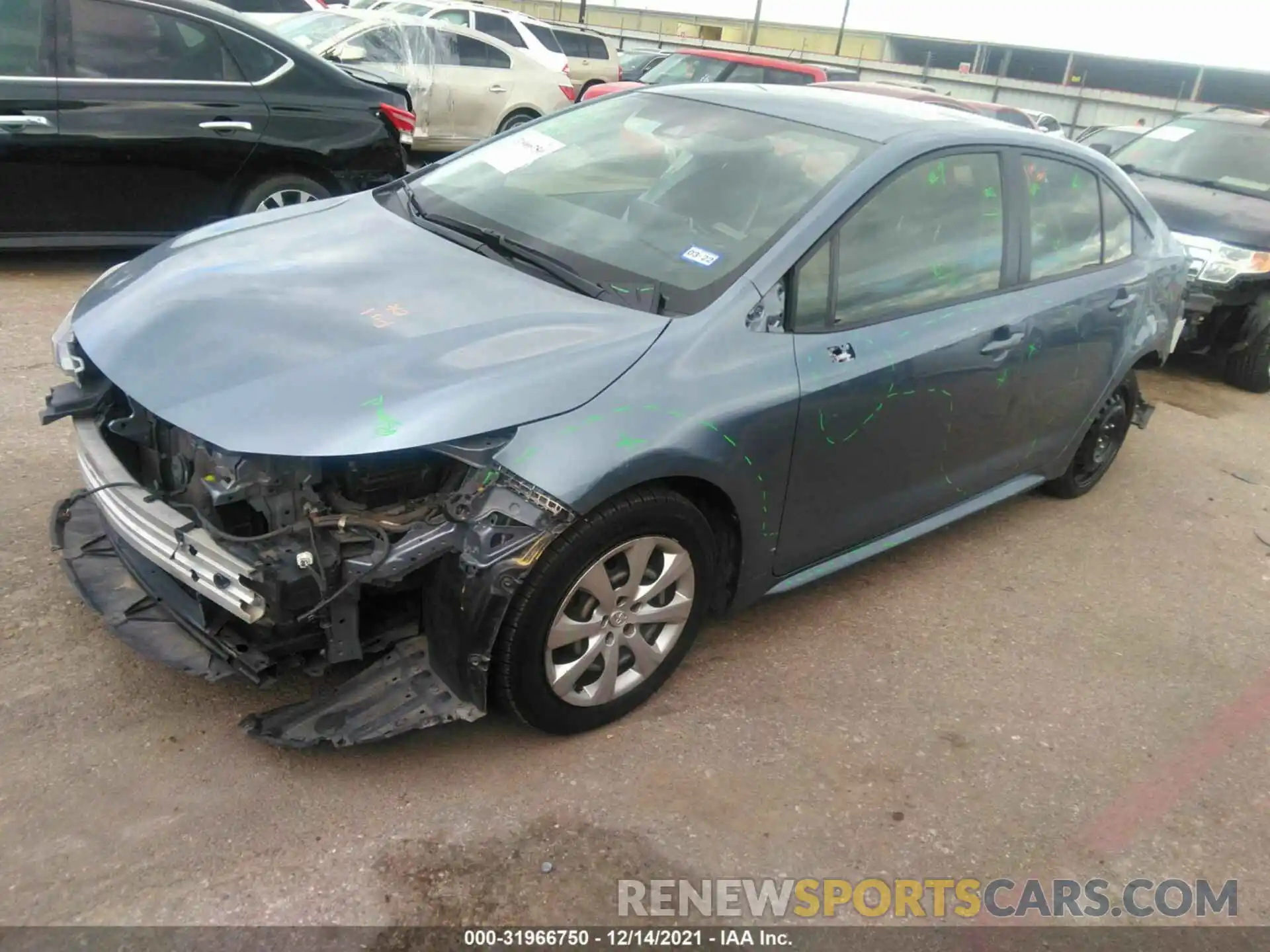 2 Photograph of a damaged car JTDEPRAE7LJ029140 TOYOTA COROLLA 2020