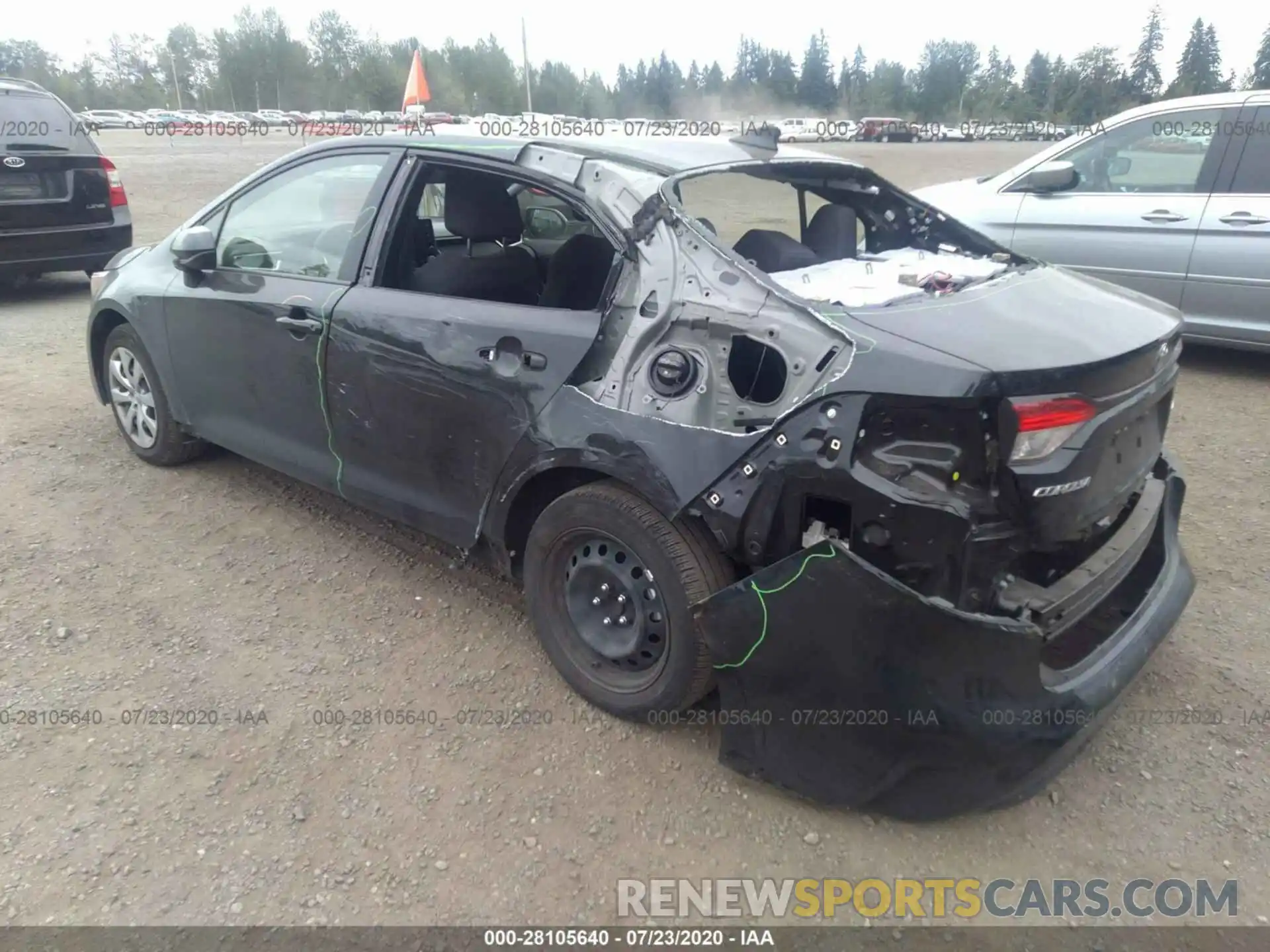 3 Photograph of a damaged car JTDEPRAE7LJ030398 TOYOTA COROLLA 2020