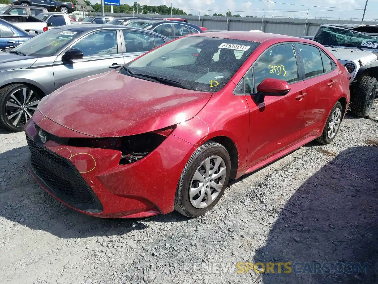 2 Photograph of a damaged car JTDEPRAE7LJ033625 TOYOTA COROLLA 2020